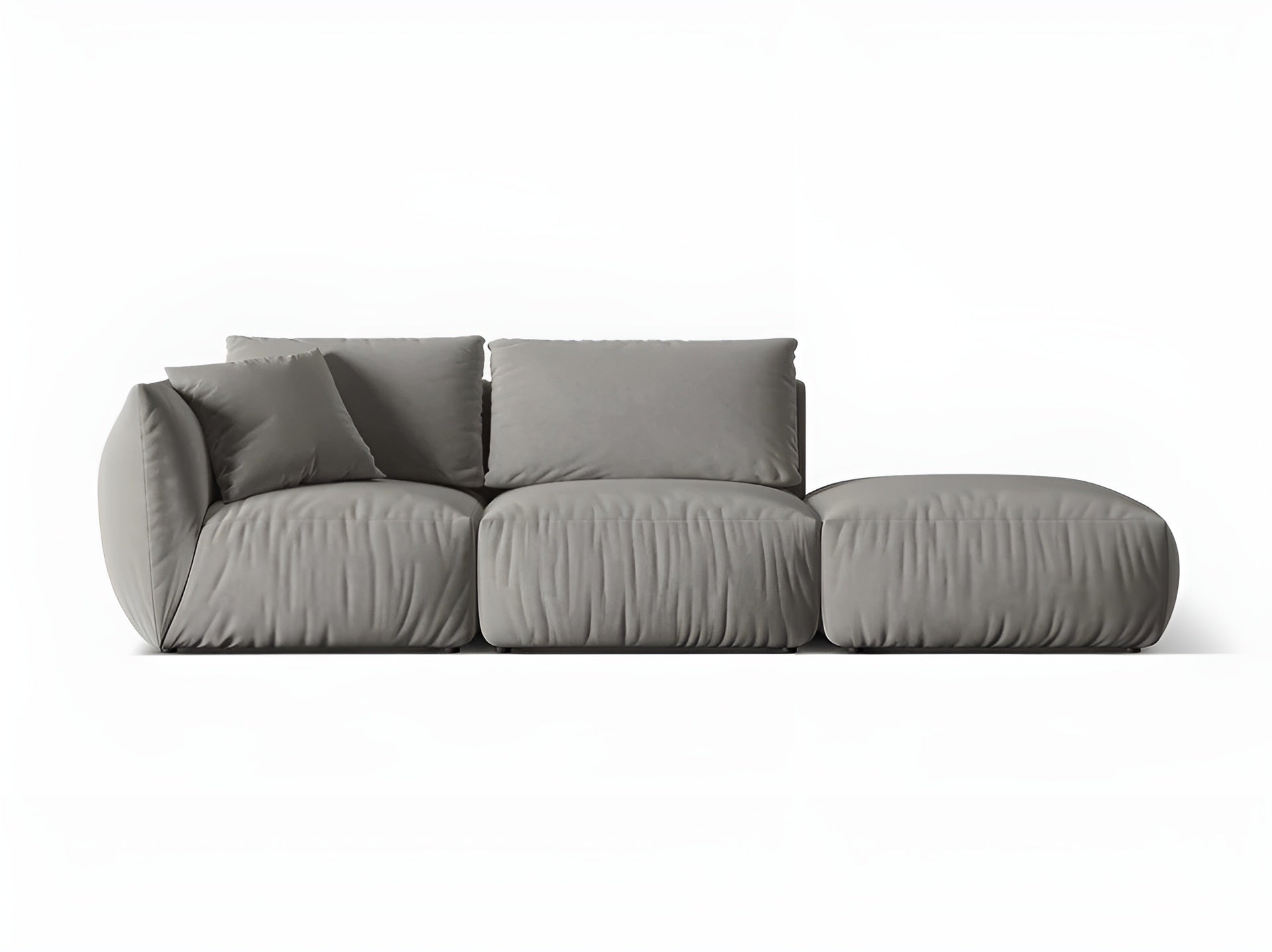 Sofa modułowa aksamitna 3-osobowa prawostronna CHRIS szary