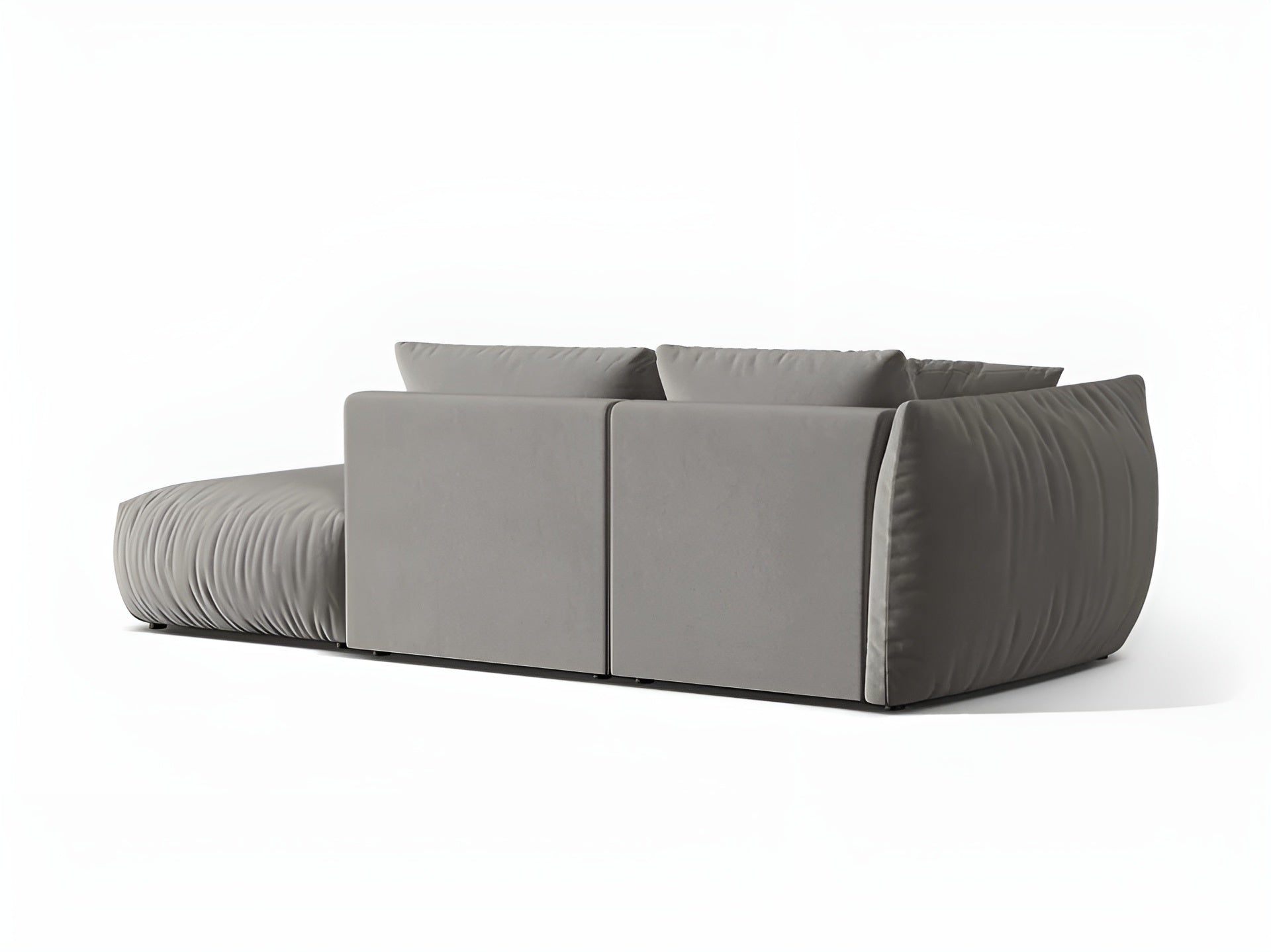 Sofa modułowa aksamitna 3-osobowa prawostronna CHRIS szary
