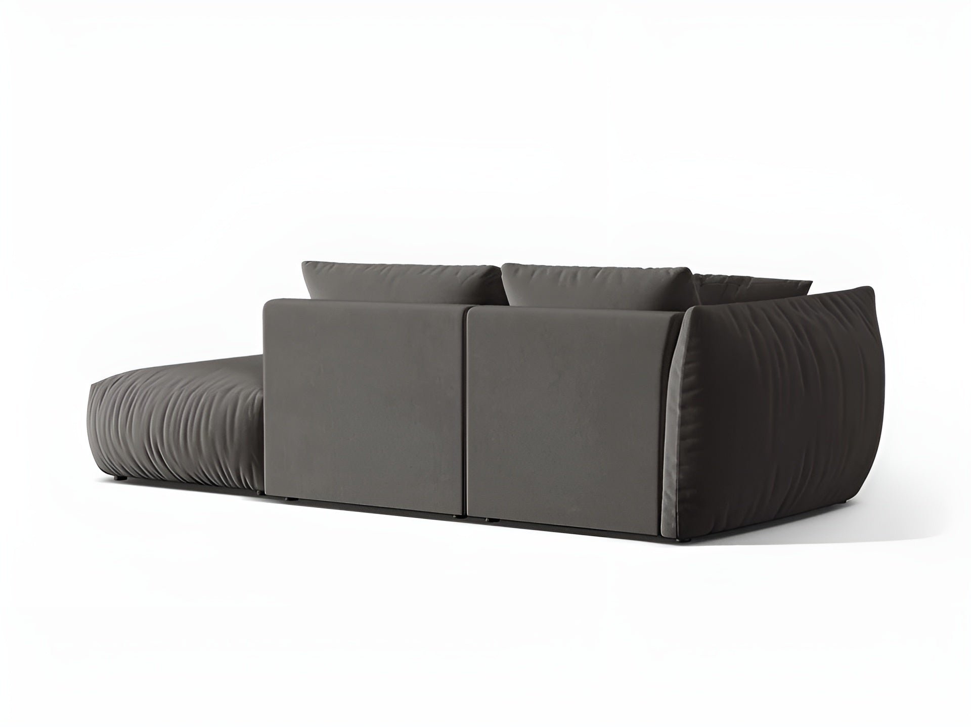 Sofa modułowa aksamitna 3-osobowa prawostronna CHRIS ciemnoszary