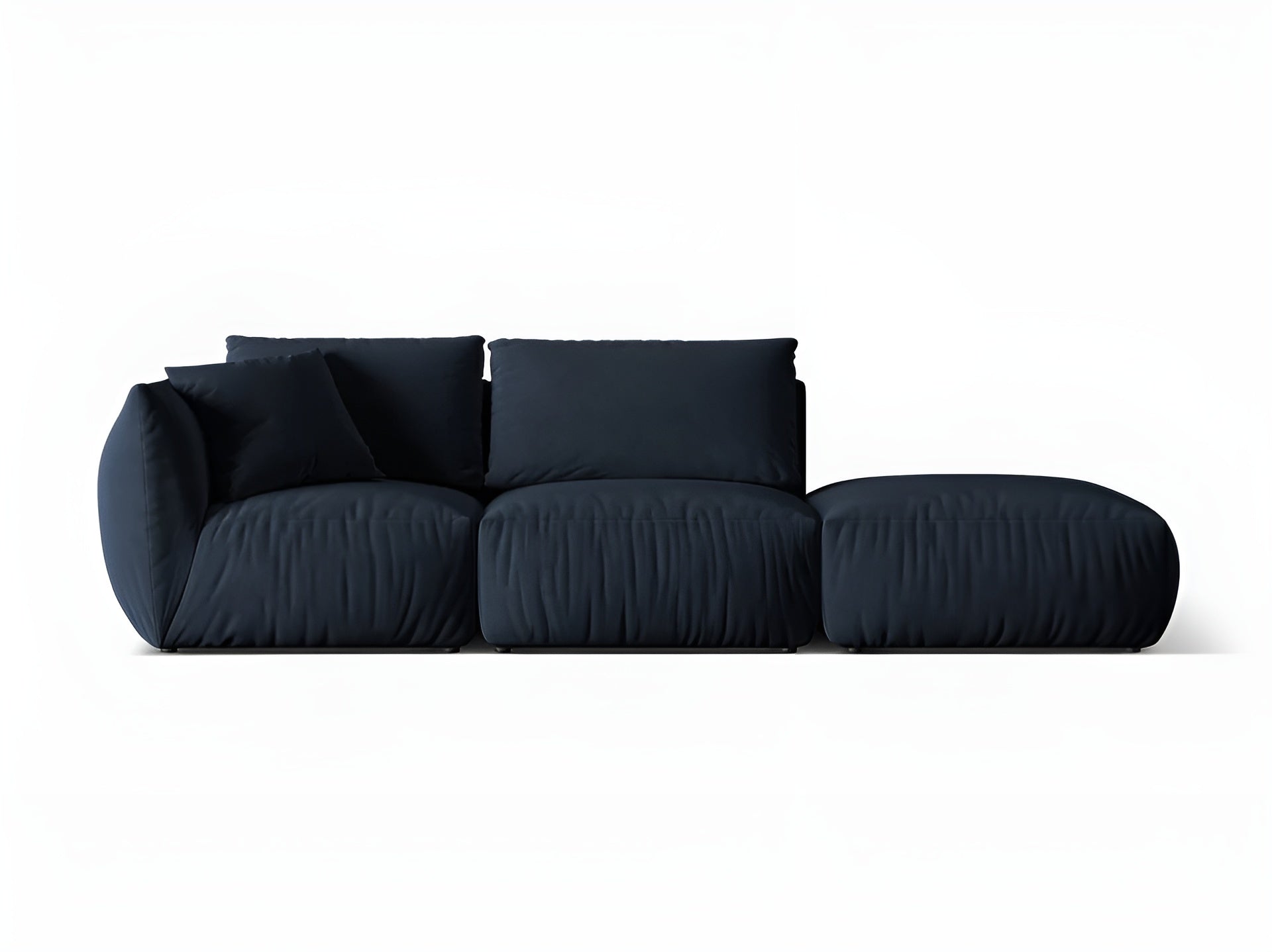 Sofa modułowa aksamitna 3-osobowa prawostronna CHRIS granat królewski