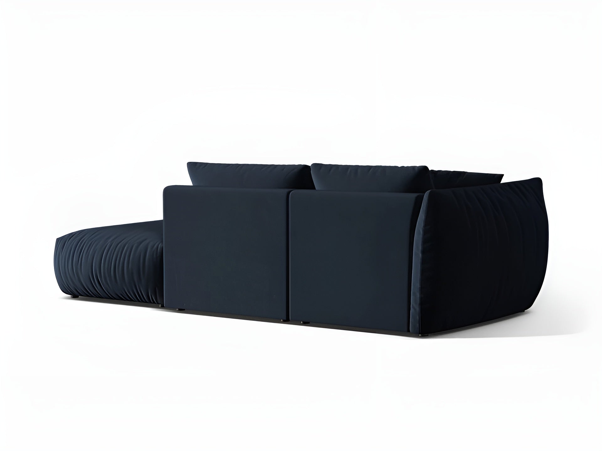 Sofa modułowa aksamitna 3-osobowa prawostronna CHRIS granat królewski