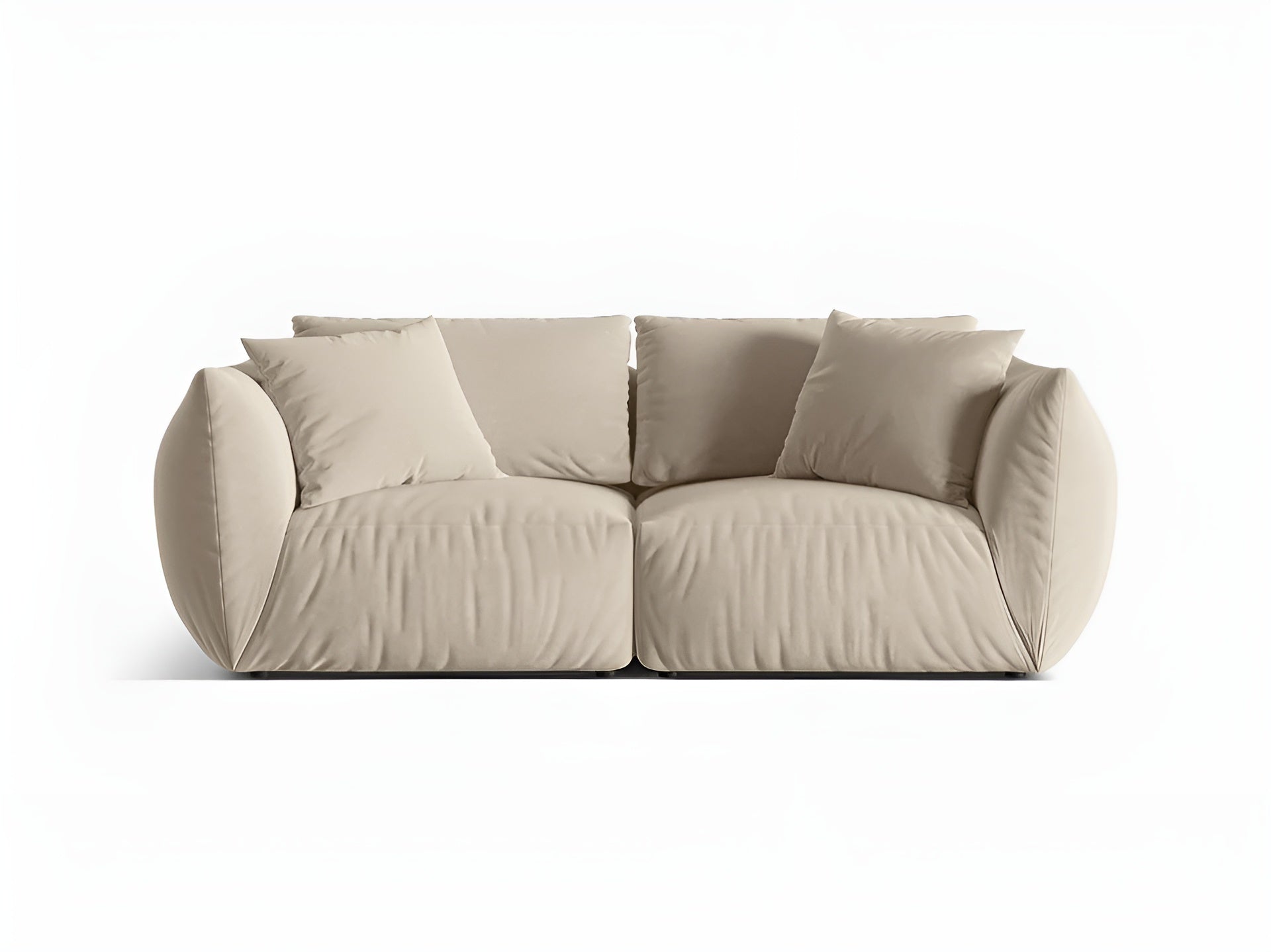 Sofa aus Samt 3-sitzig CHRIS ecru