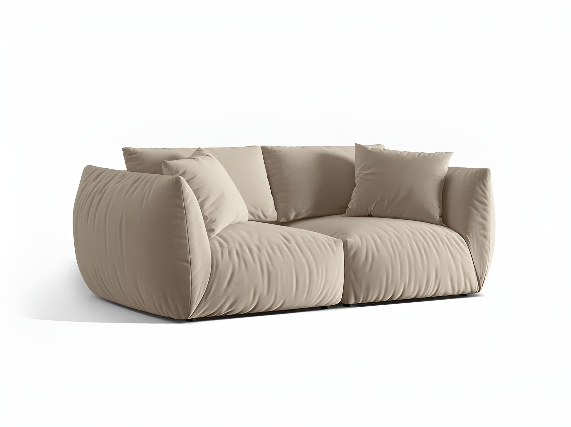 Sofa aus Samt 3-sitzig CHRIS ecru