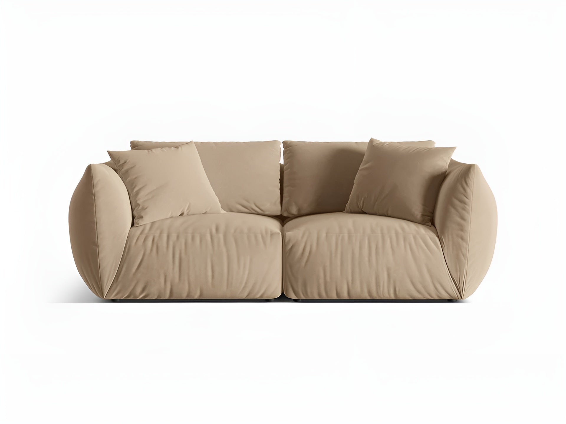 Sofa aksamitna 3-osobowa CHRIS piaskowy