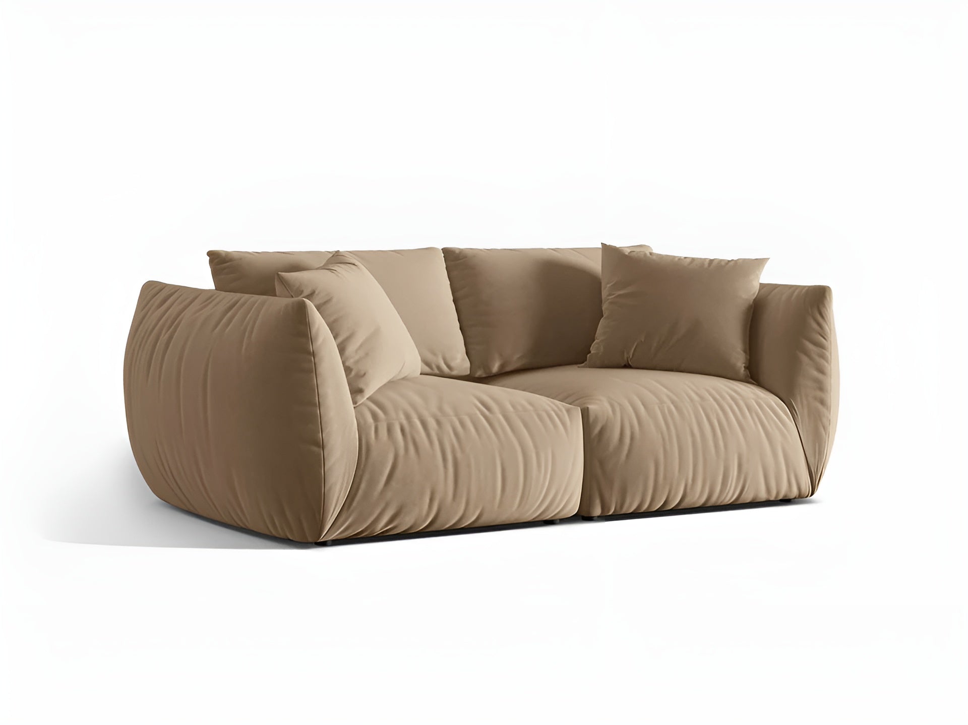 Sofa aksamitna 3-osobowa CHRIS piaskowy