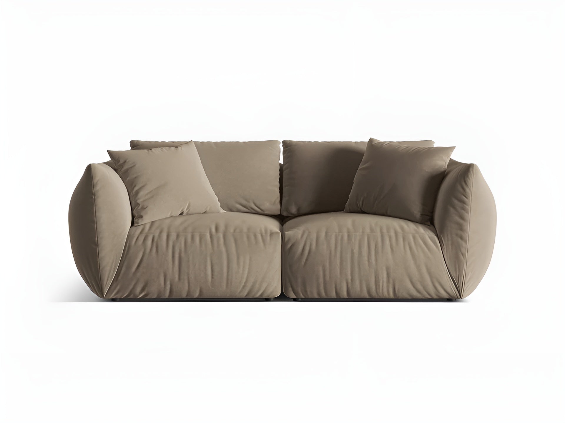 Sofa aksamitna 3-osobowa CHRIS jasnobrązowy