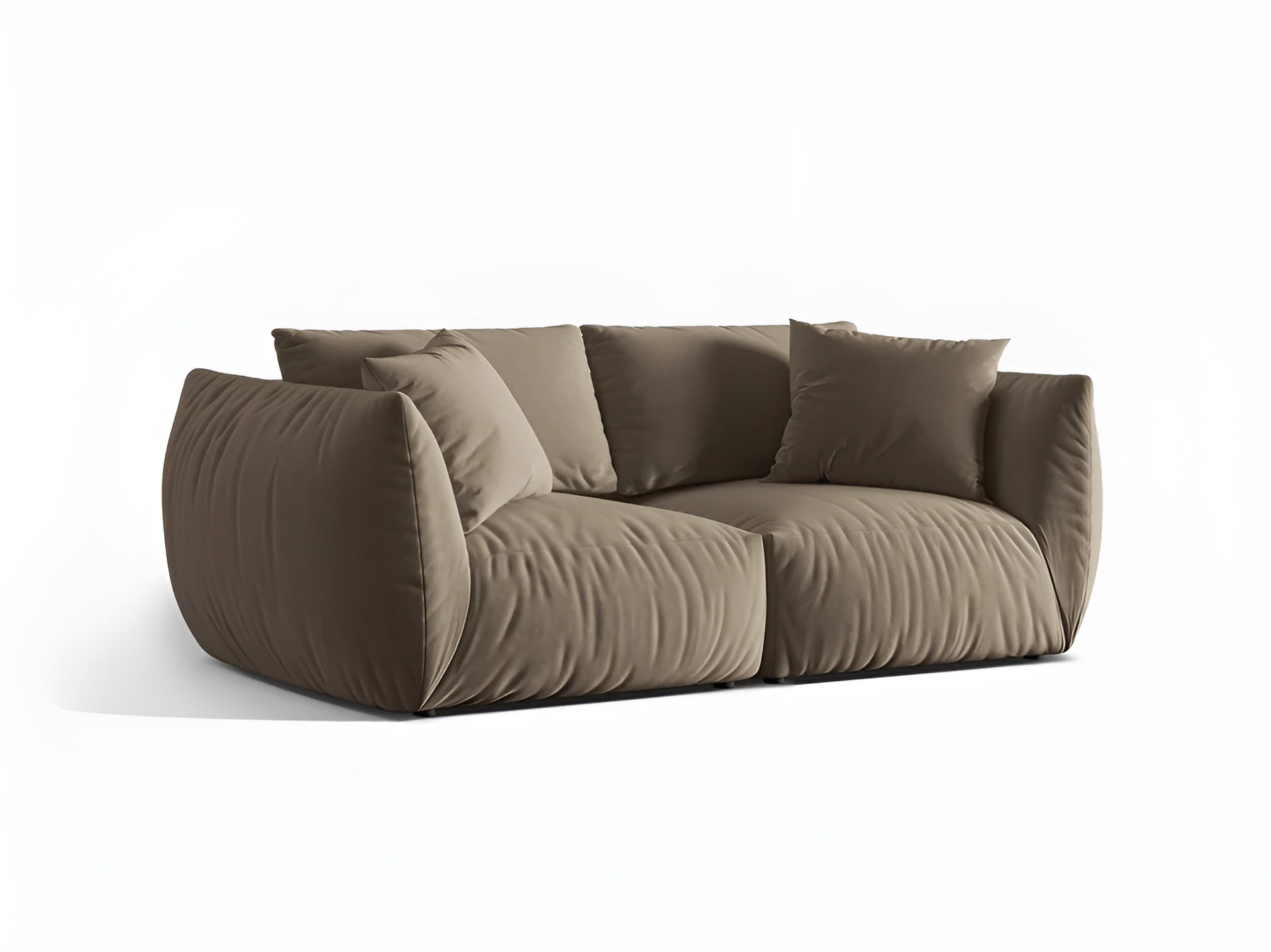 Sofa aksamitna 3-osobowa CHRIS jasnobrązowy