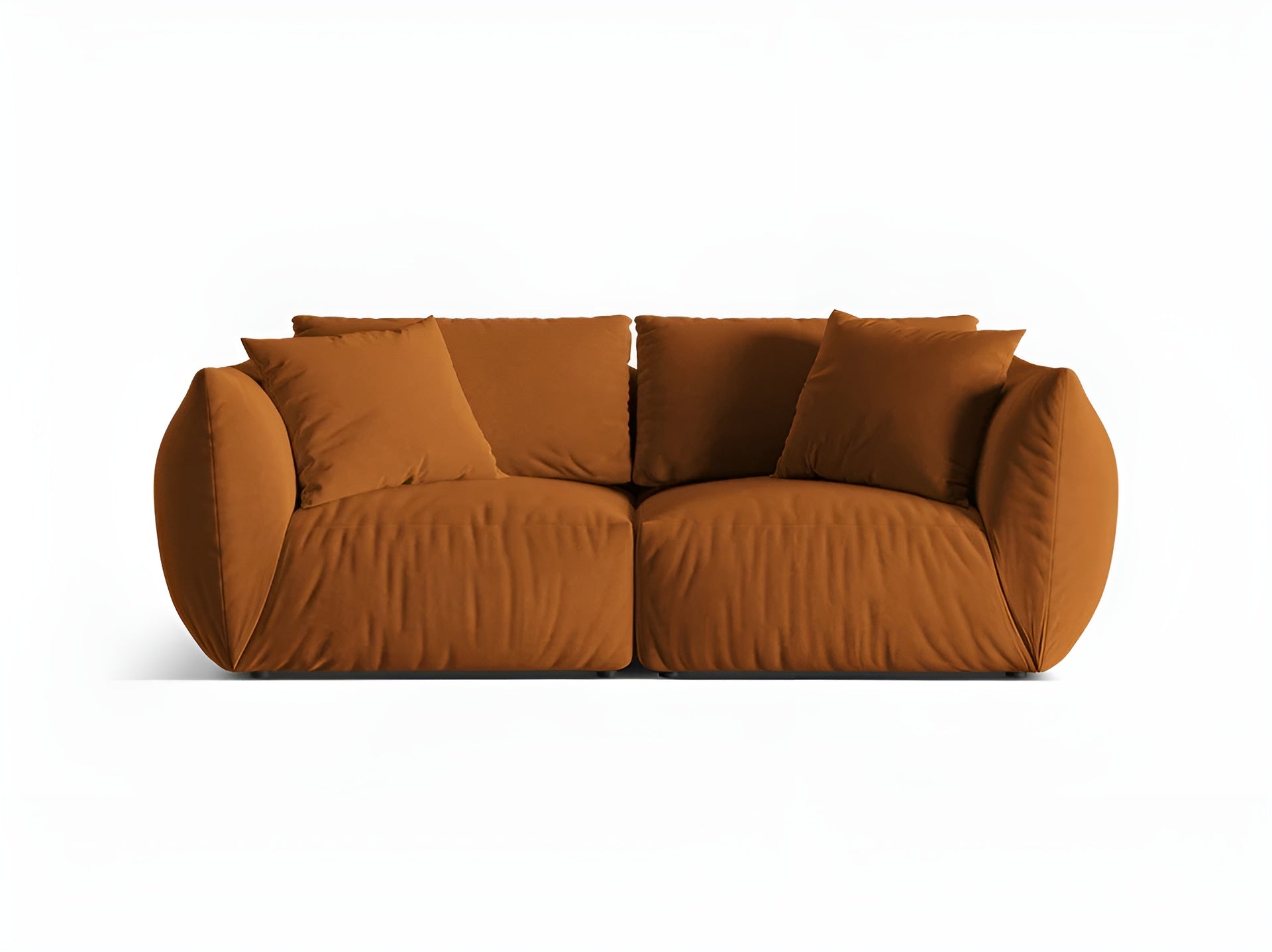 CHRIS terracotta 3-seater velvet sofa