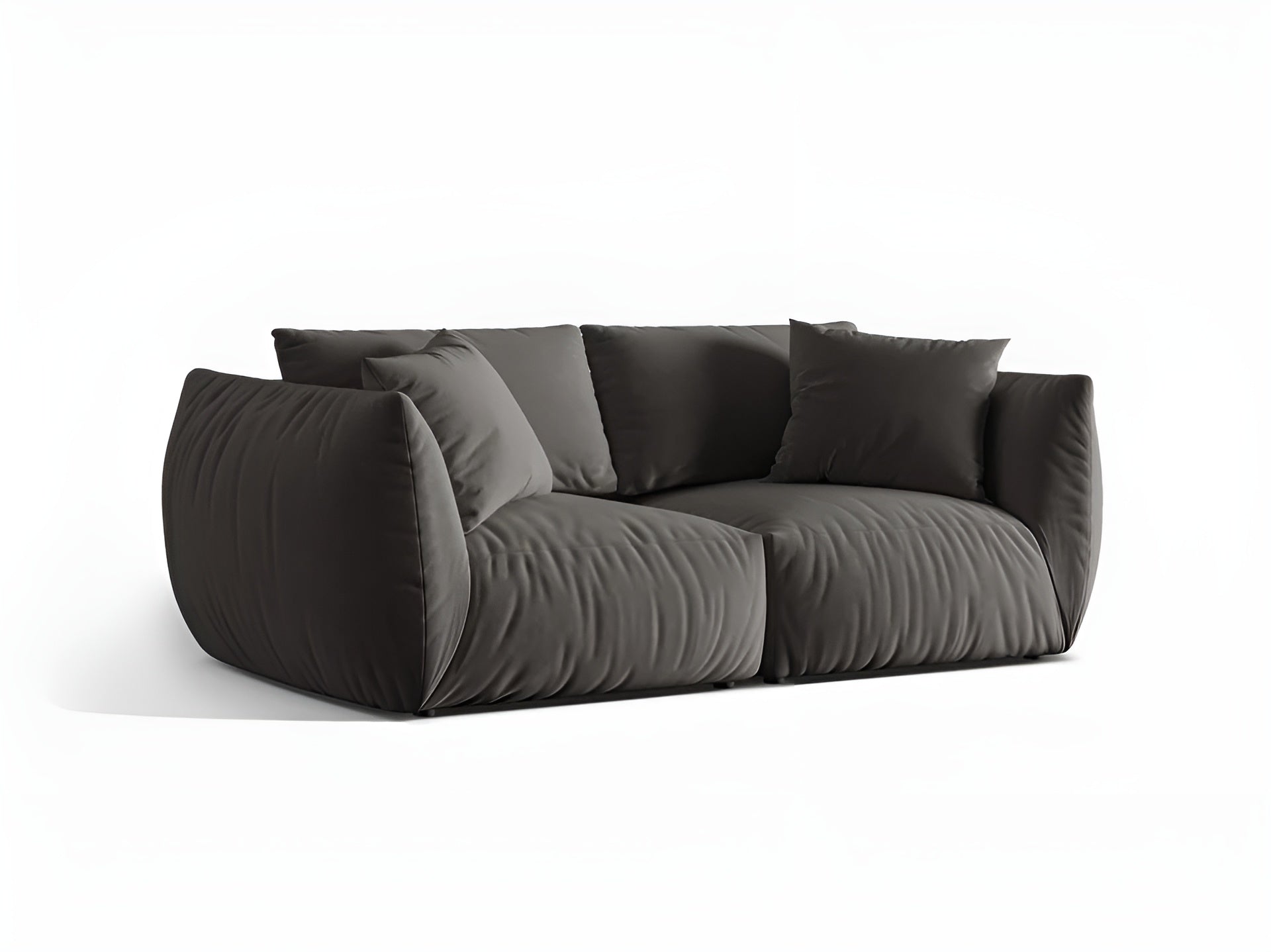 Sofa aksamitna 3-osobowa CHRIS ciemnoszary