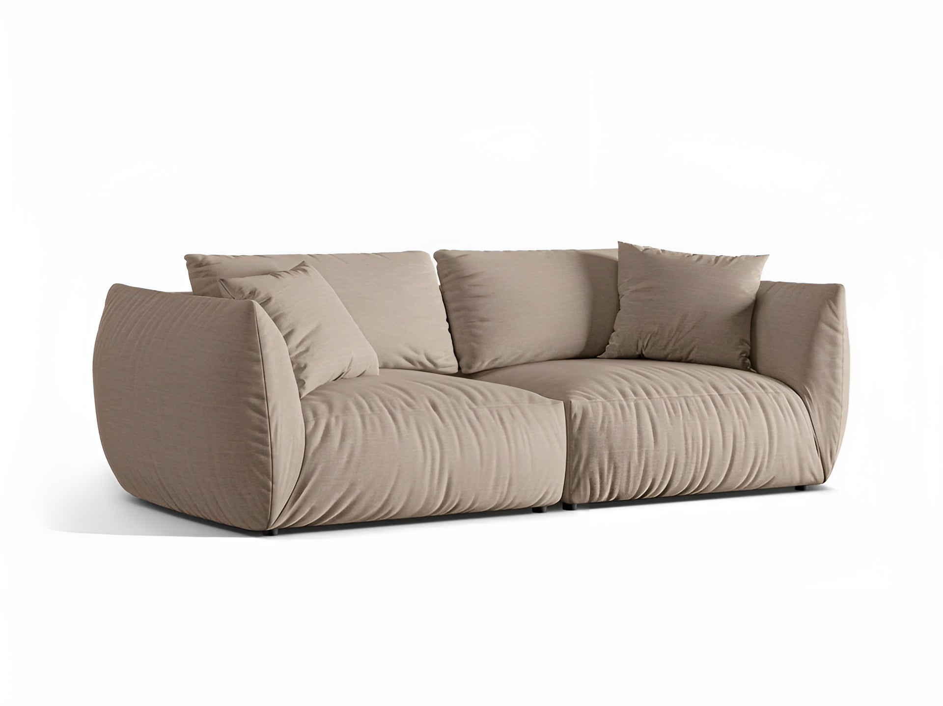 Sofa 4-sitzige CHRIS sandfarbener Chenille