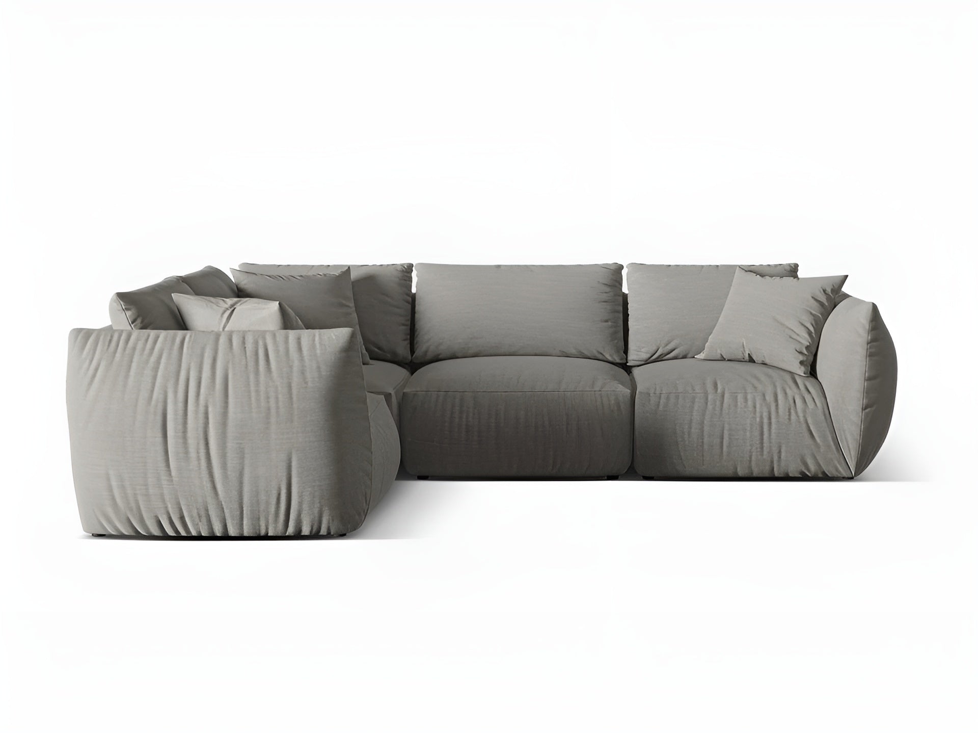 4-sitziges linksseitiges Ecksofa CHRIS graues Chenille