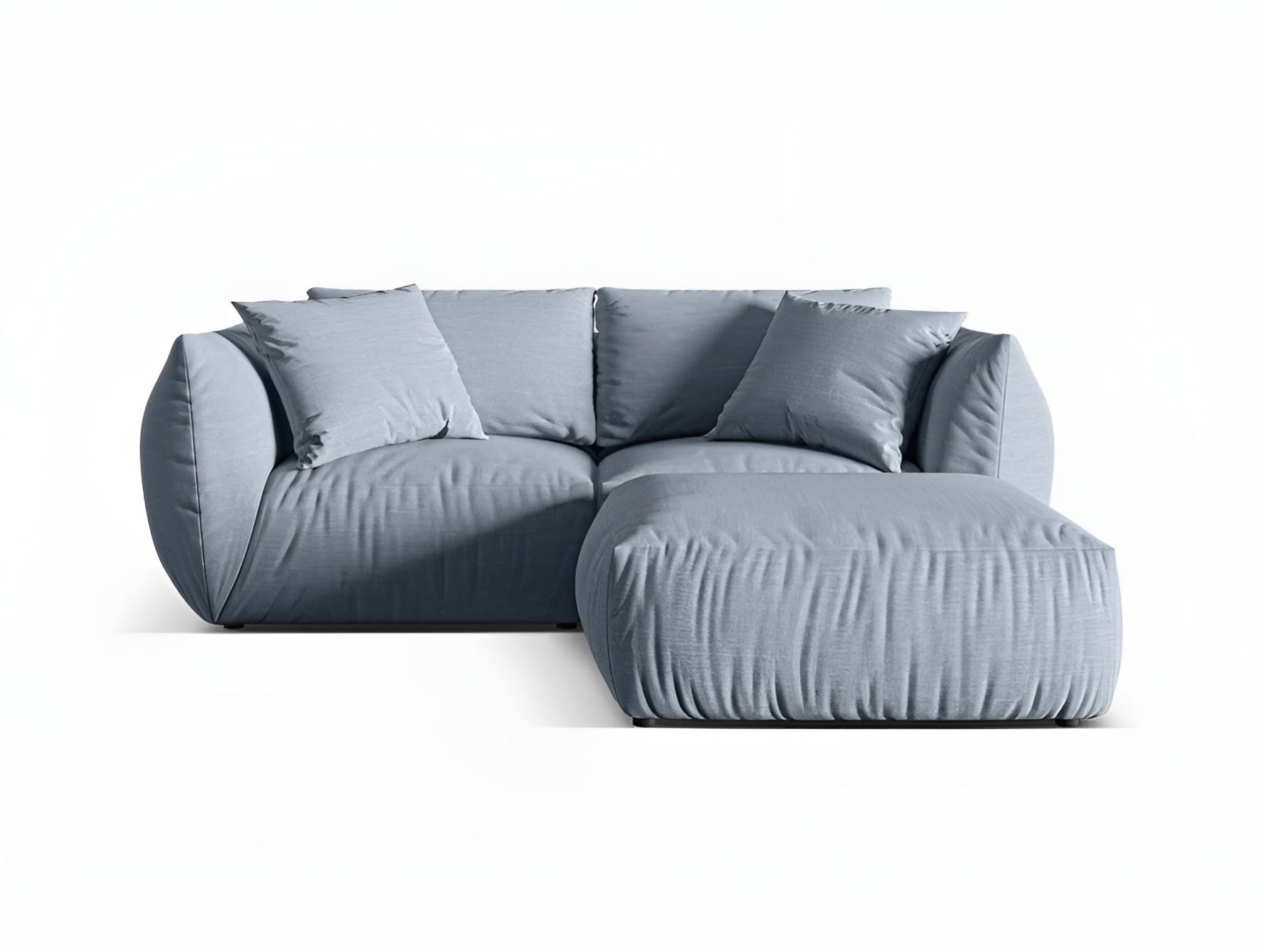 Left-sided corner sofa CHRIS light blue chenille
