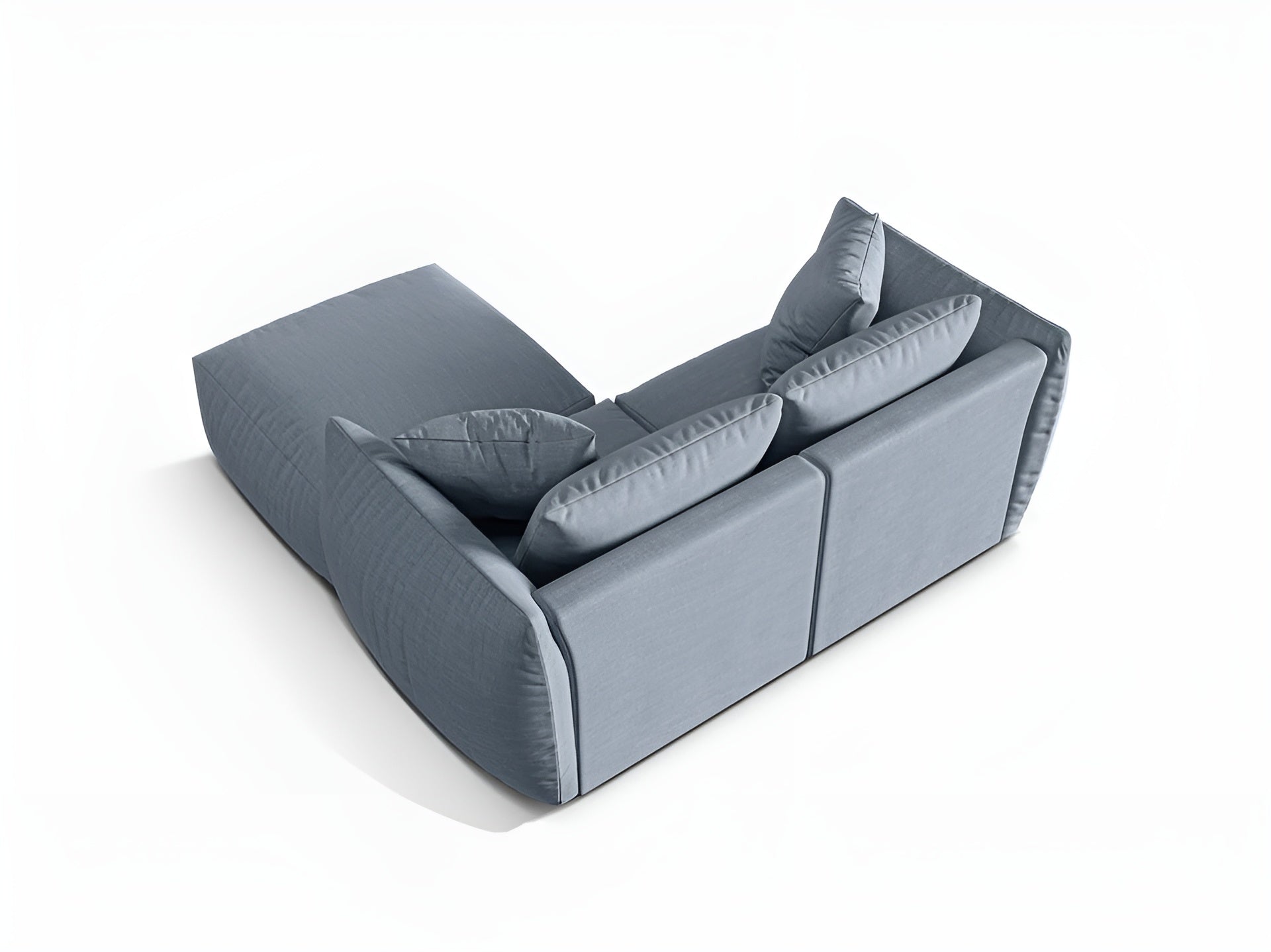 Left-sided corner sofa CHRIS light blue chenille