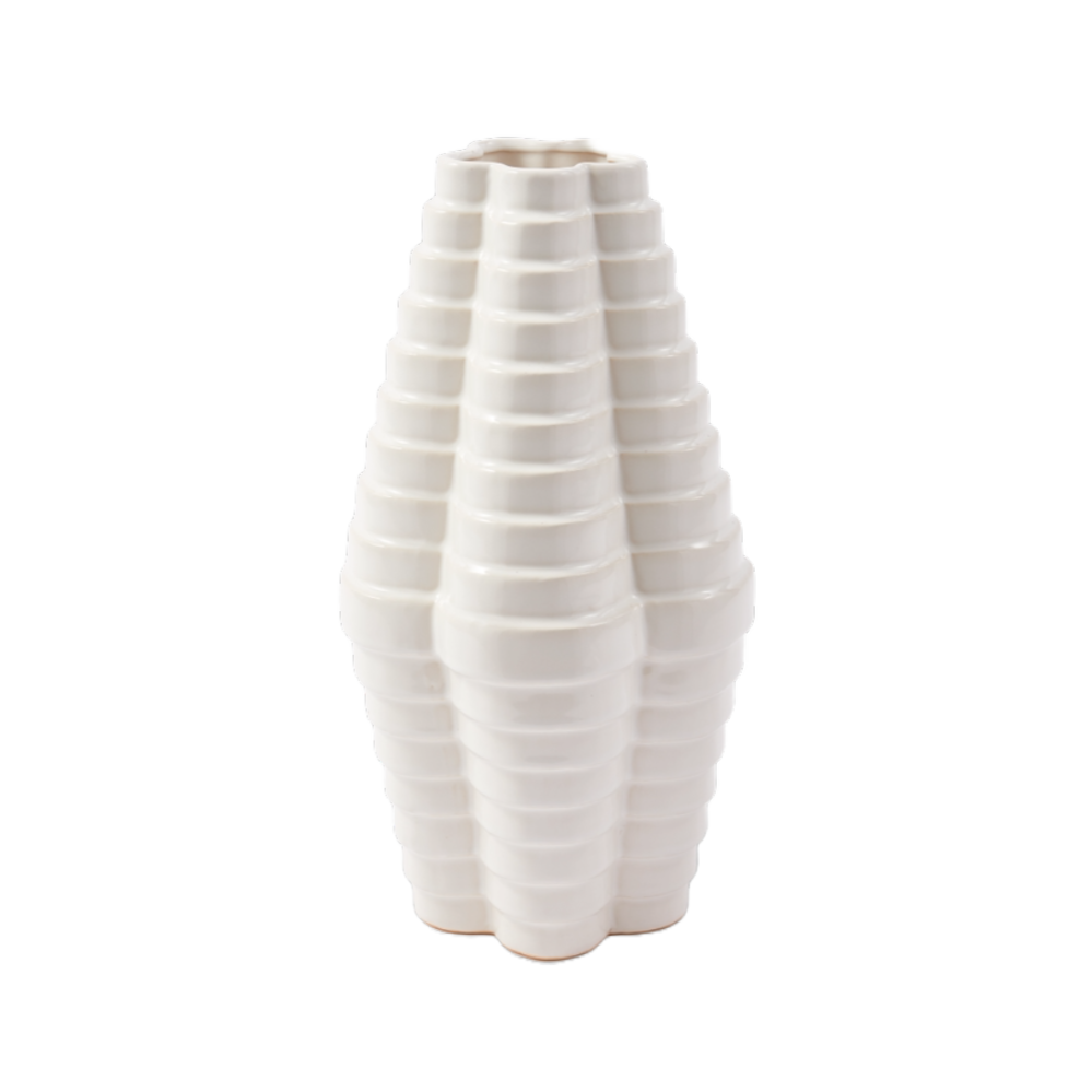 MILLE-FEUILLE Vase weiß