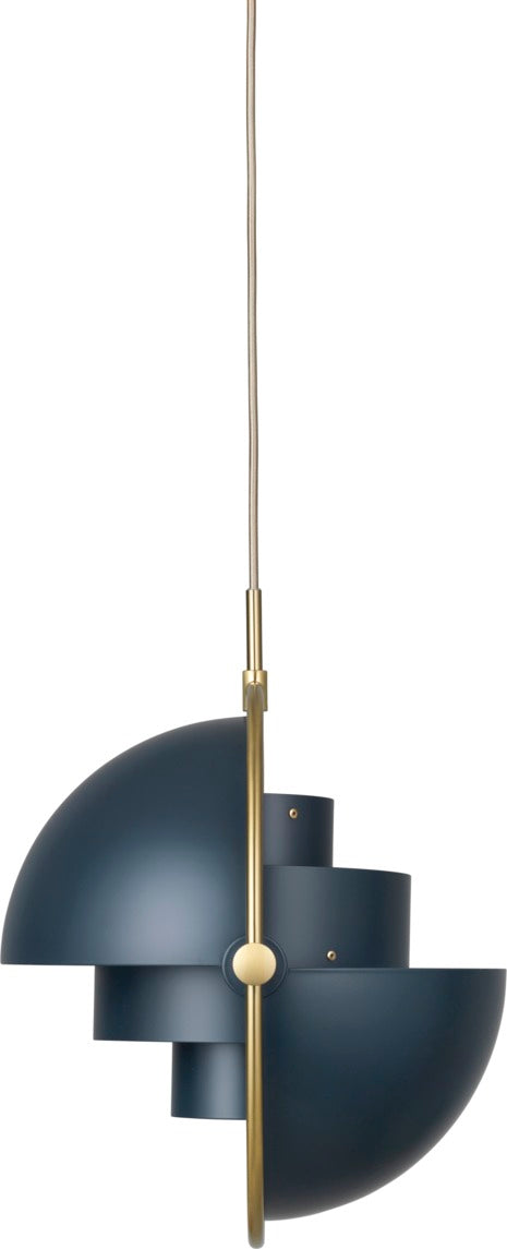 MULTI-LITE sea green pendant lamp with brass