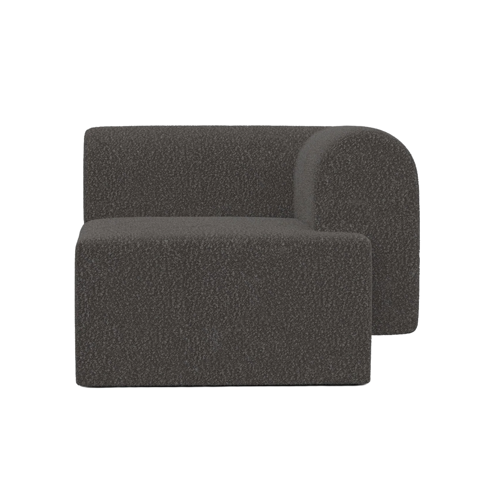 TORI modular sofa - right-side module black boucle