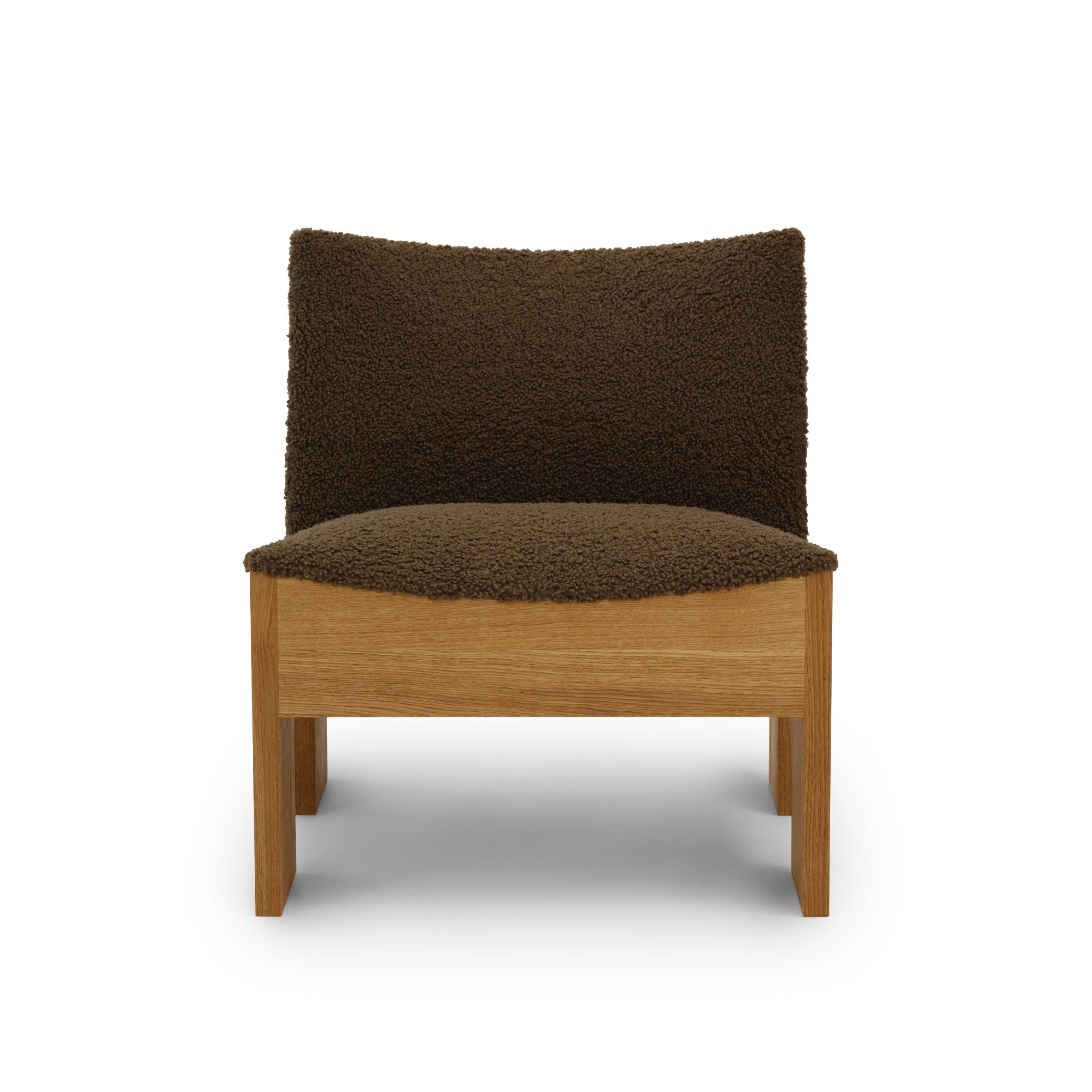 Tenon Zinc Drake armchair Mocha coffee with an oak base