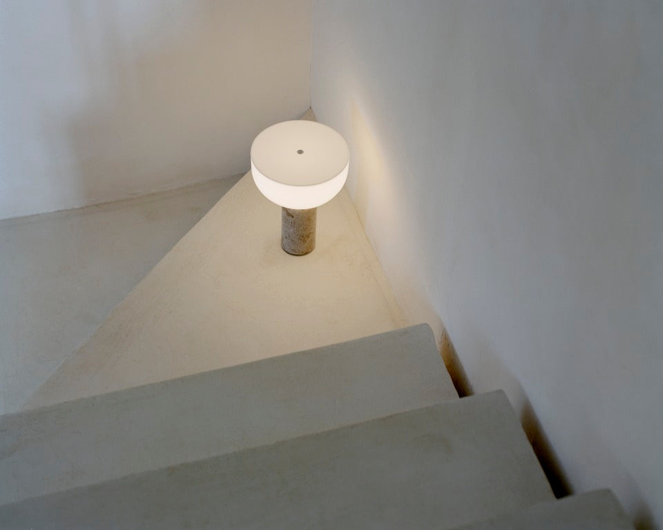 Lampa przenośna KIZU kremowy marmur