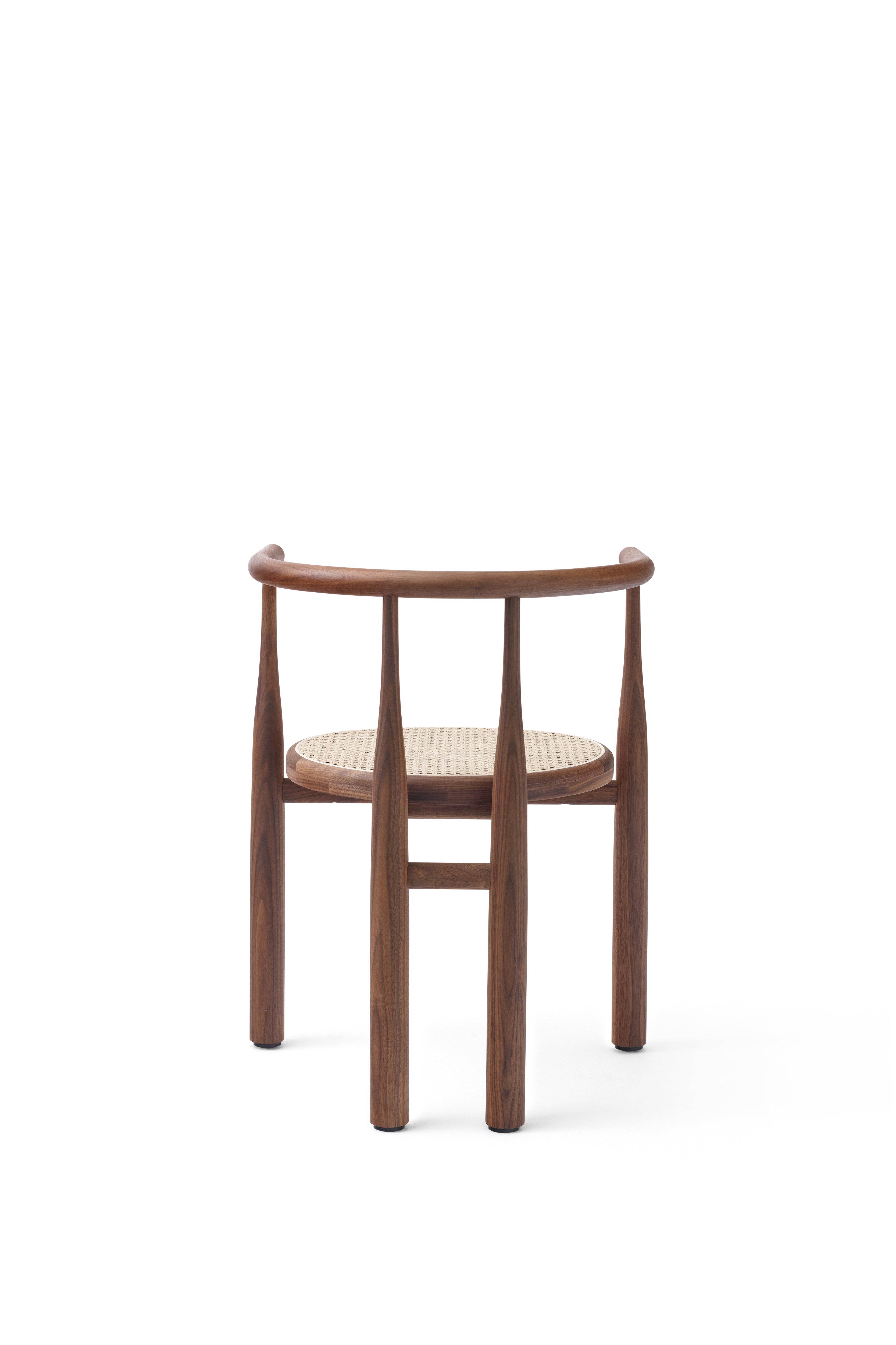 Bukowski chair braided seat with a nutty base