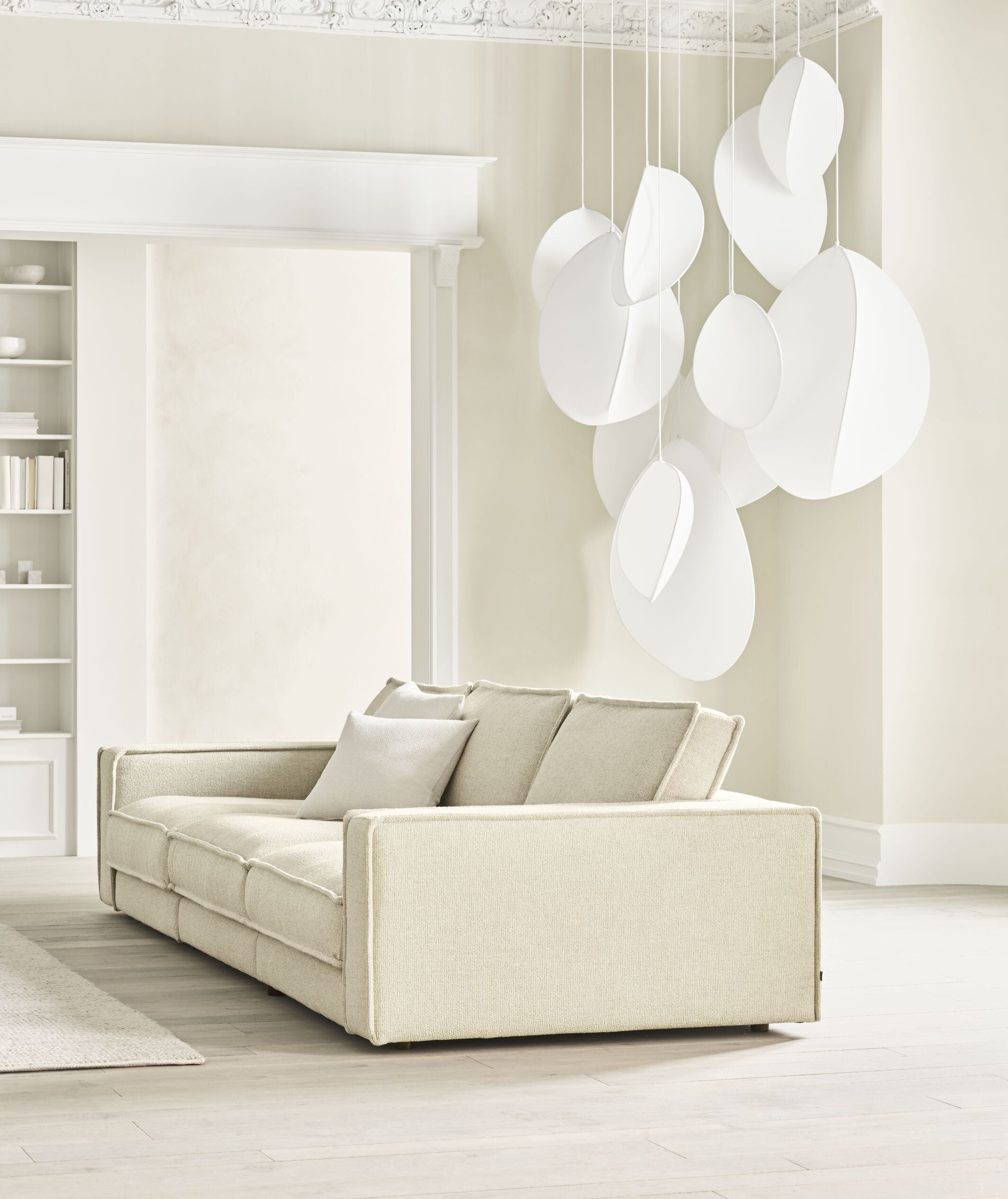 Sofa modułowa NOORA - moduł prawostronny z dębową podstawą