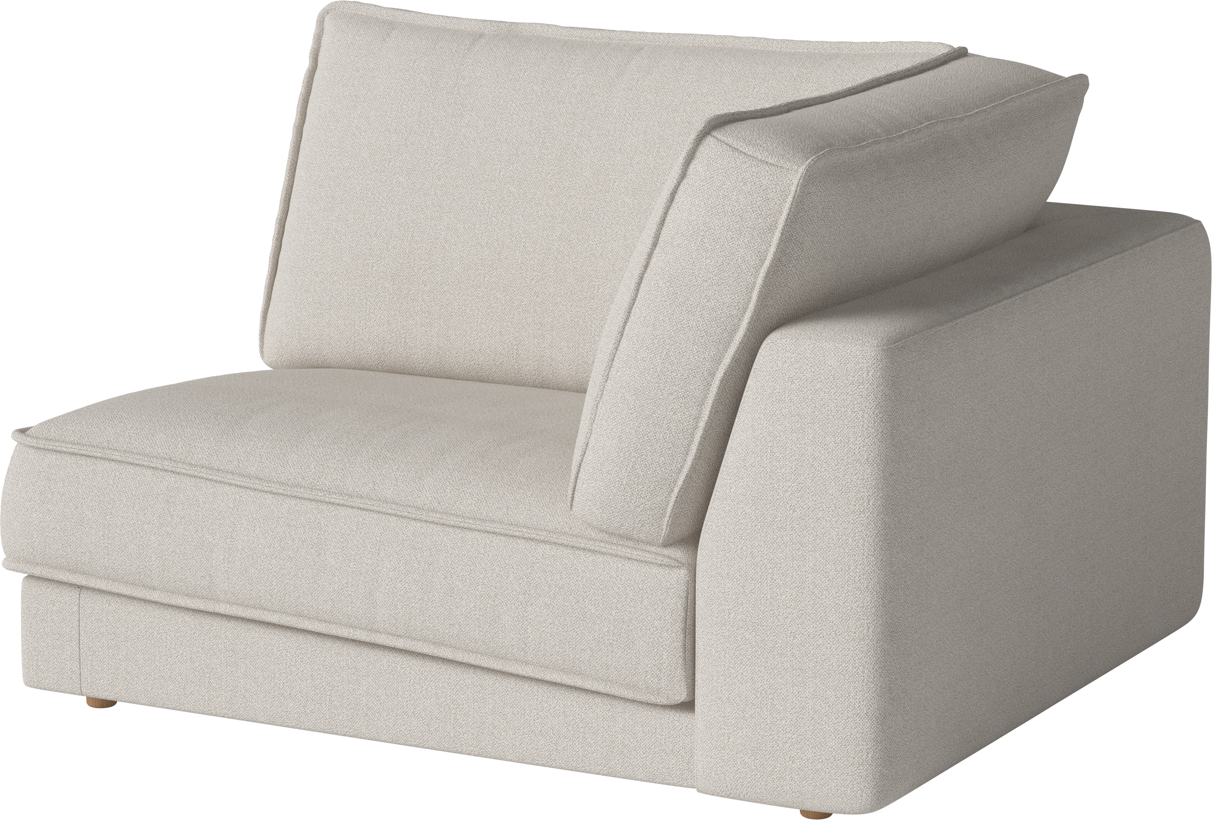 Sofa modułowa NOORA - moduł narożny z dębową podstawą