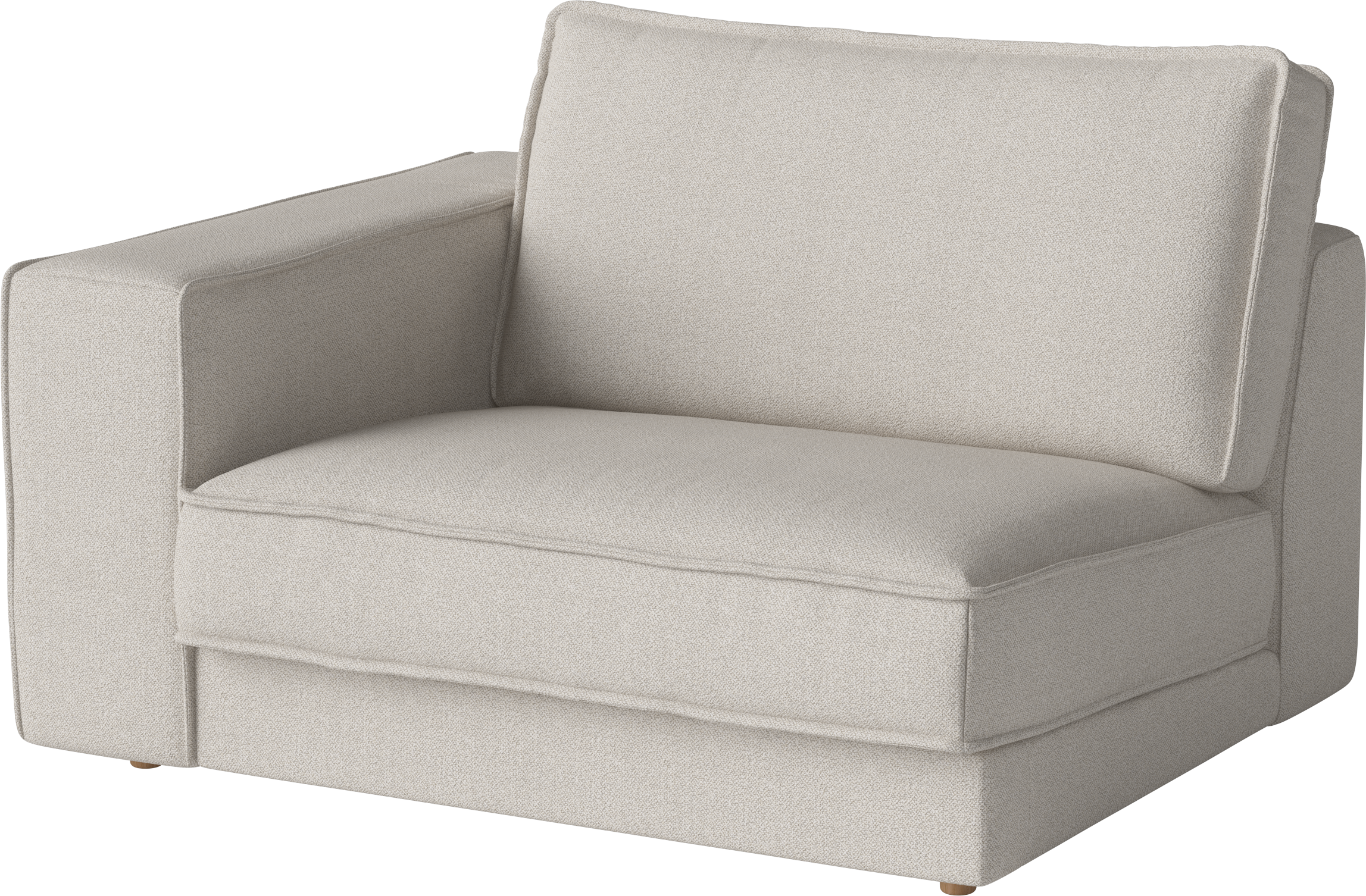 Sofa modułowa NOORA - moduł lewostronny z dębową podstawą