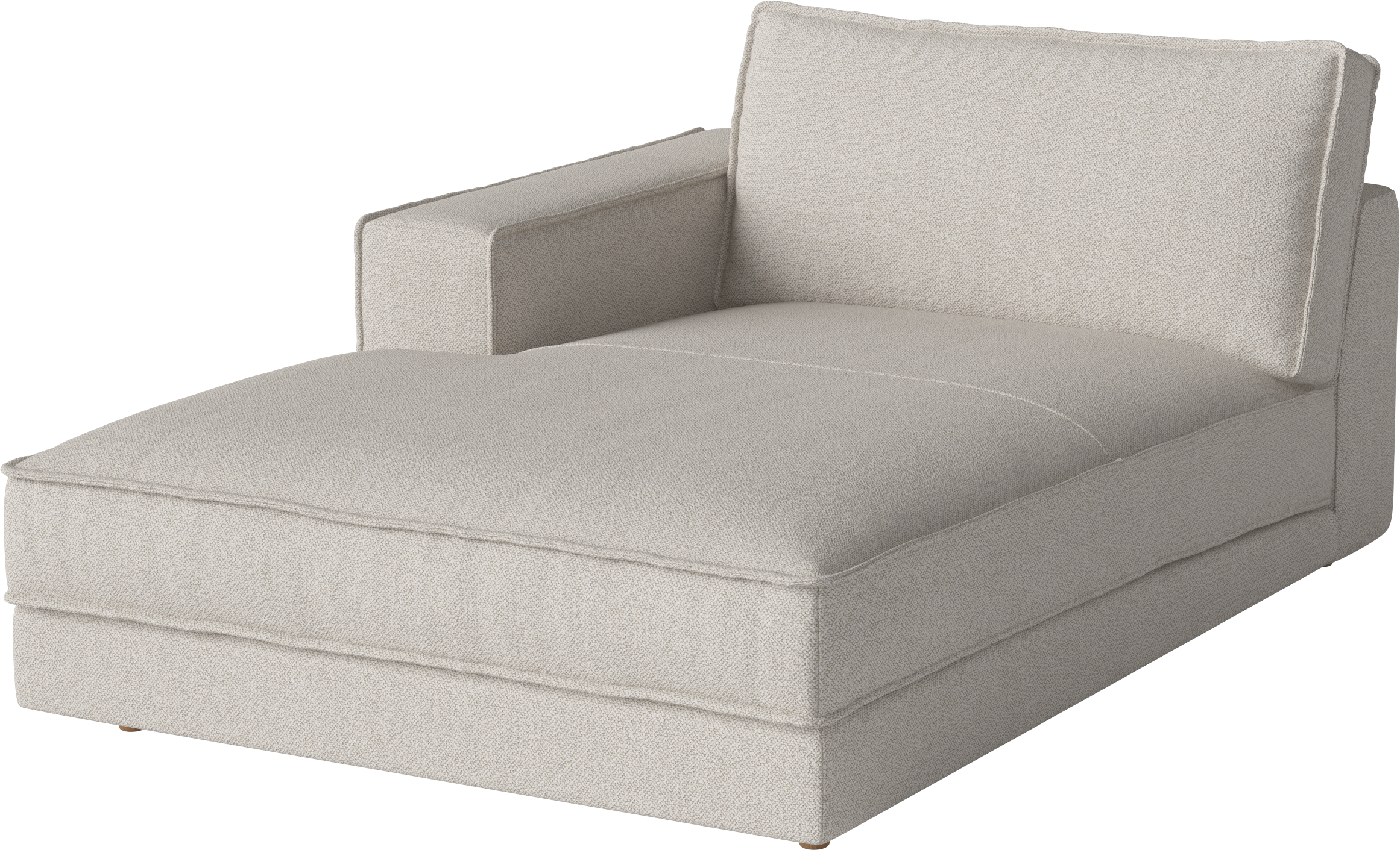 Sofa modułowa NOORA - szezlong lewostronny z dębową podstawą