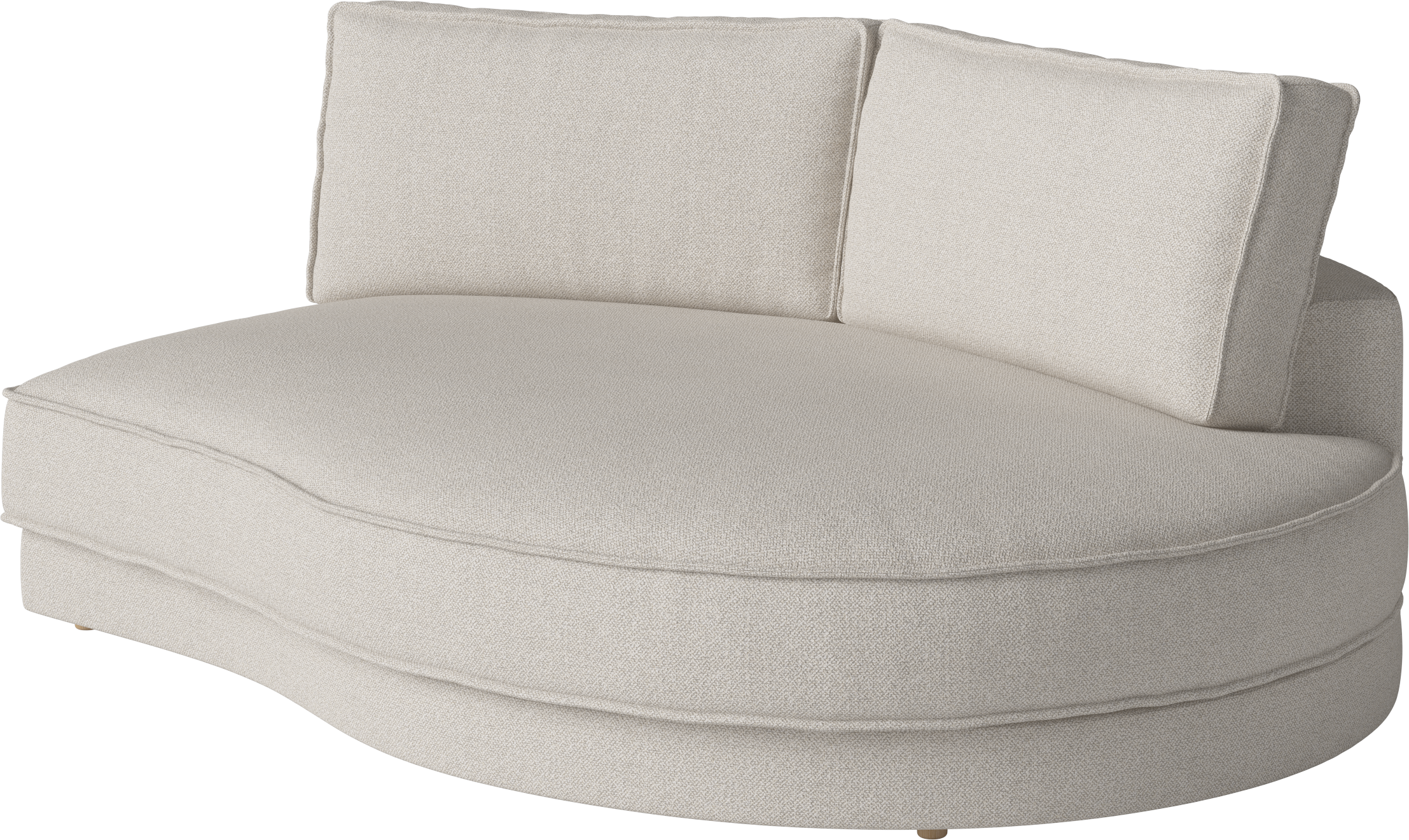 Sofa modułowa NOORA - zaokrąglony moduł prawostronny z ciemną podstawą