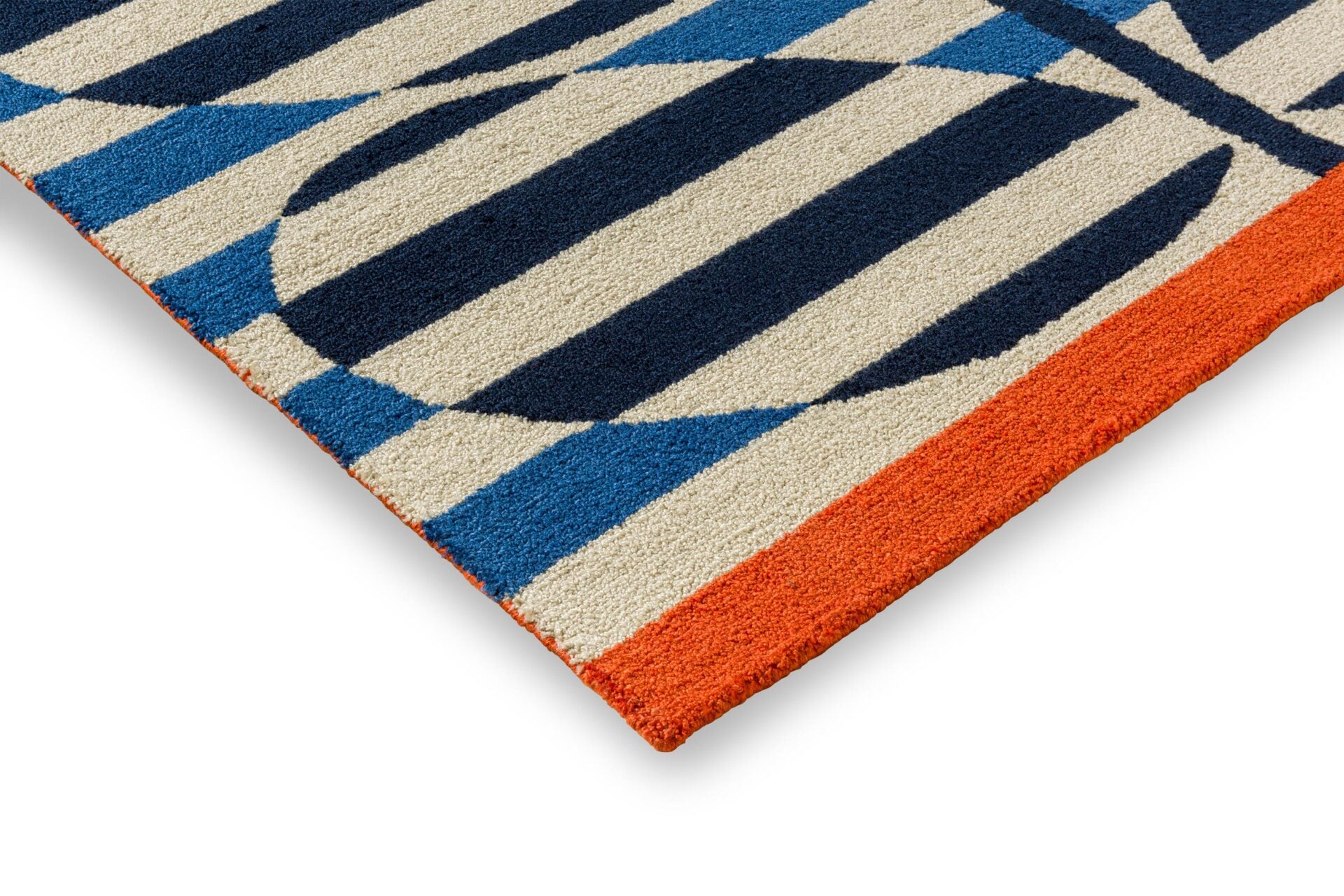 Dywan zewnętrzny STRIPY STEM AZURE niebieski z beżowym i pomarańczowym