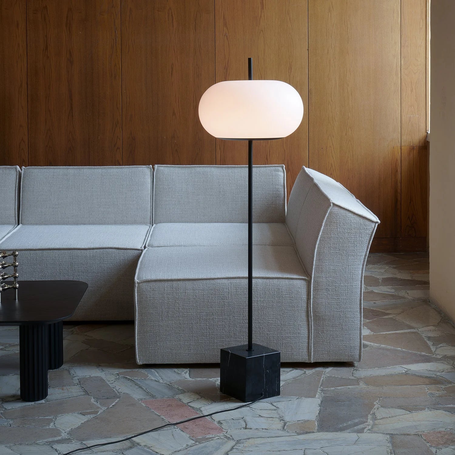 Lampa podłogowa PIU czarny marmur