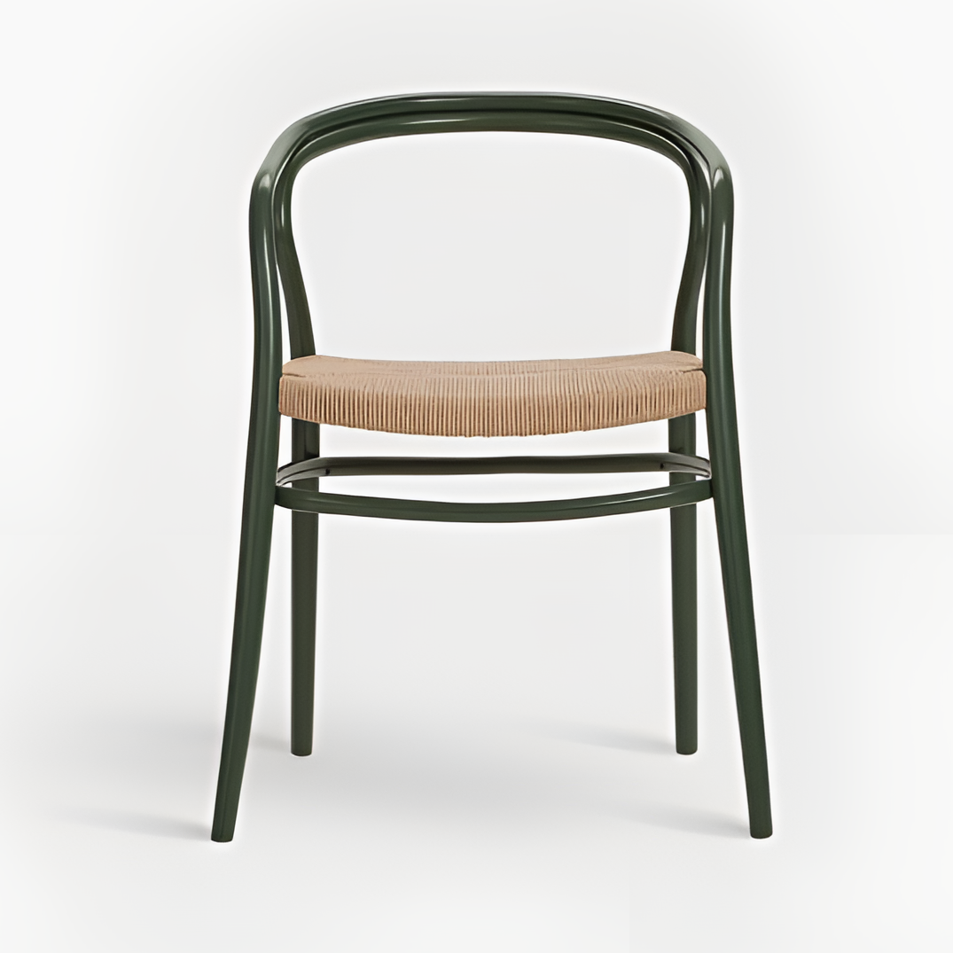 Nodo Corda B-1404 Stuhl Buche Wood mit einem geflochtenen Sitz