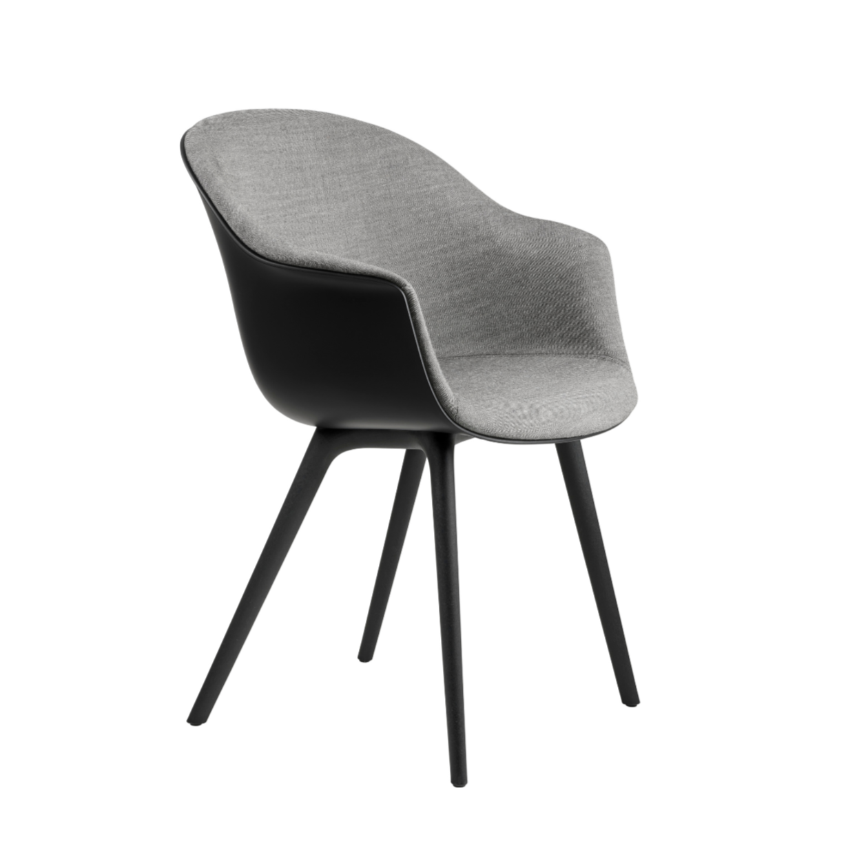 BAT chair in gray with a black base