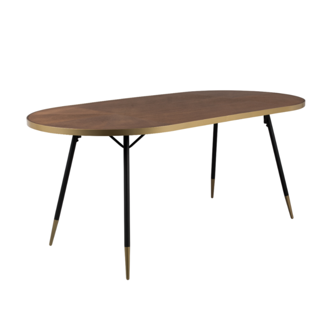 DENISE brown table with a black base