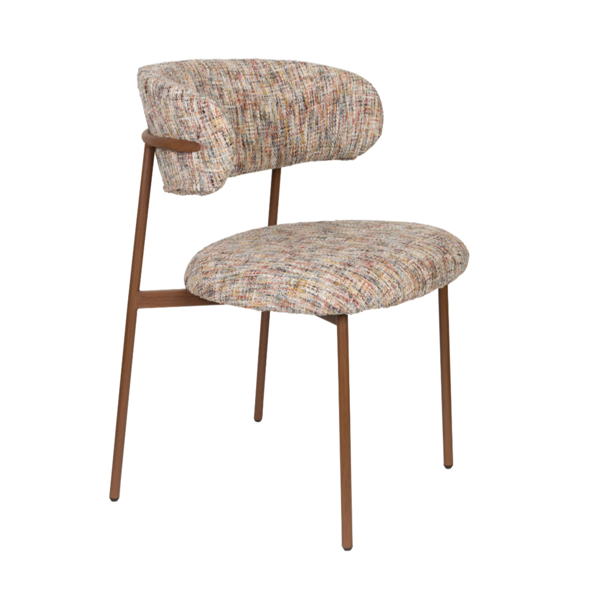 Stuhl CLAES beige Melange mit braunem Gestell