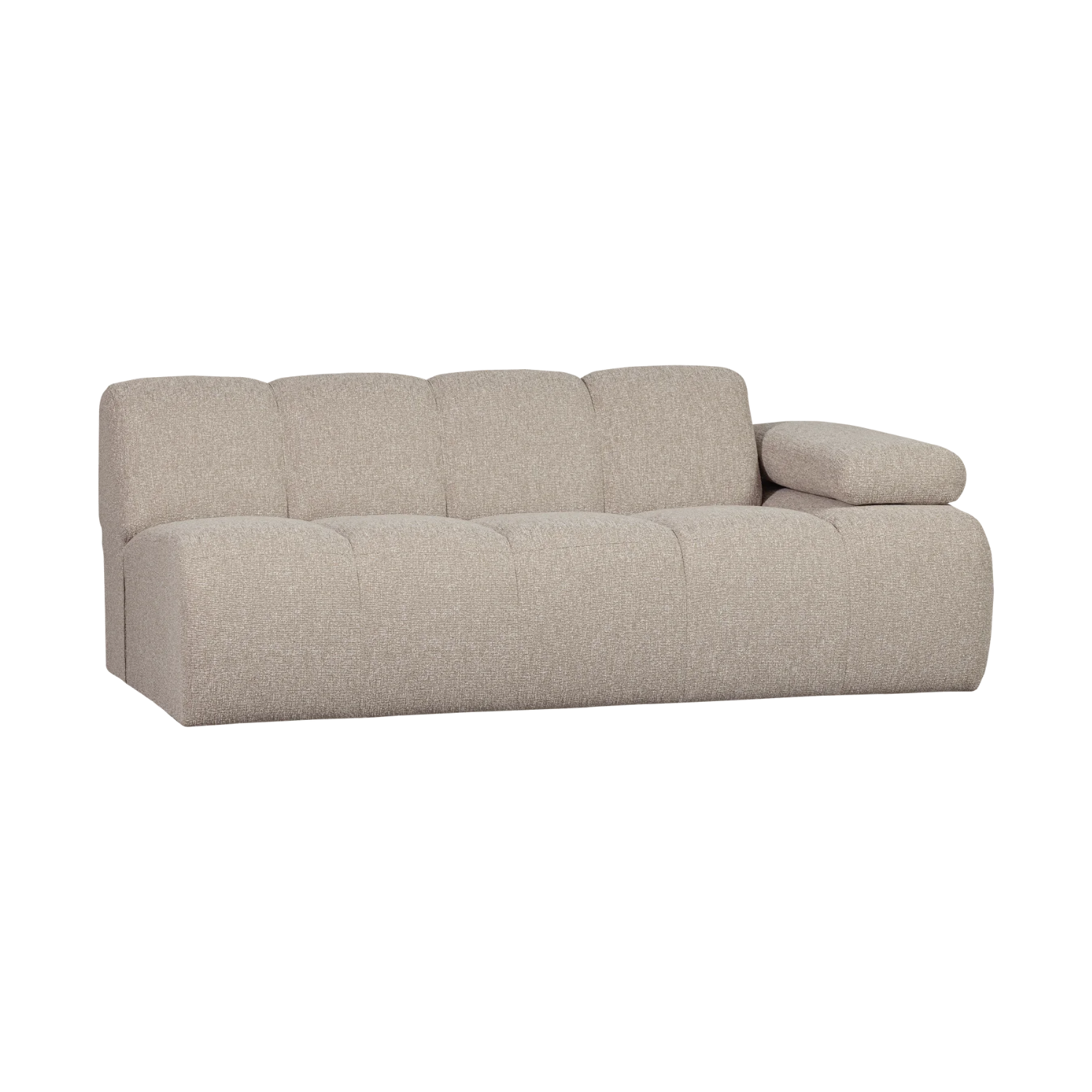 Sofa modułowa MOJO - element 2-osobowy prawostronny beżowy melanż bouclé
