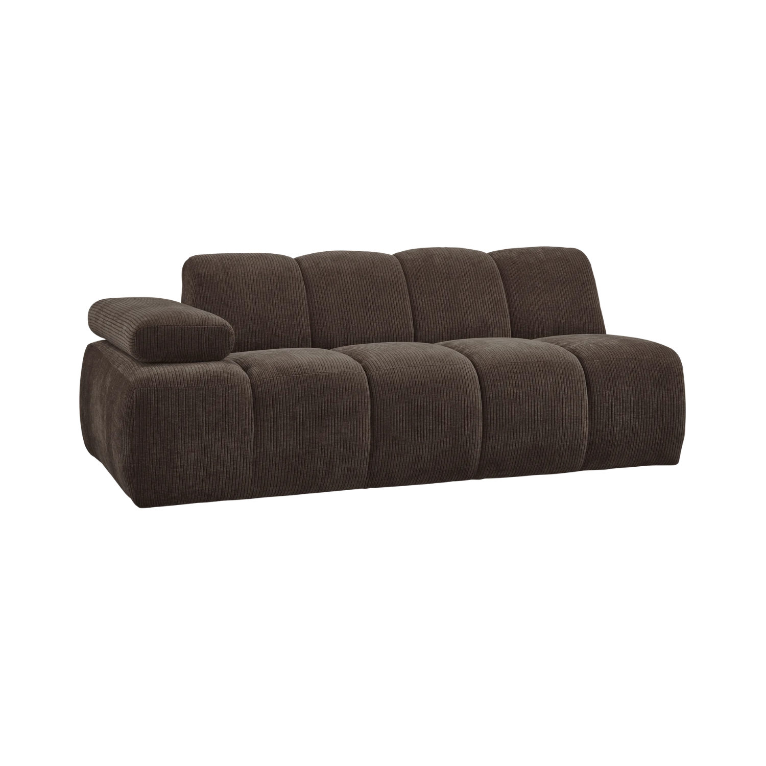 MOJO modular sofa - left-sided 2-seater dark brown corduroy element
