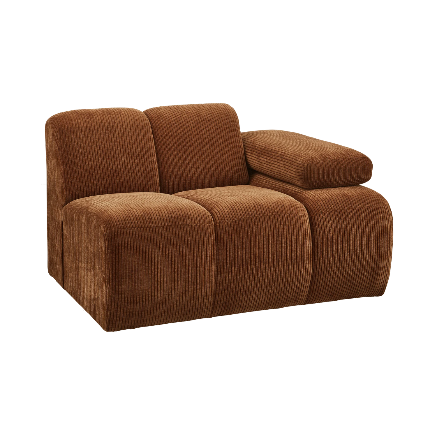 MOJO modular sofa - right-side element brown corduroy