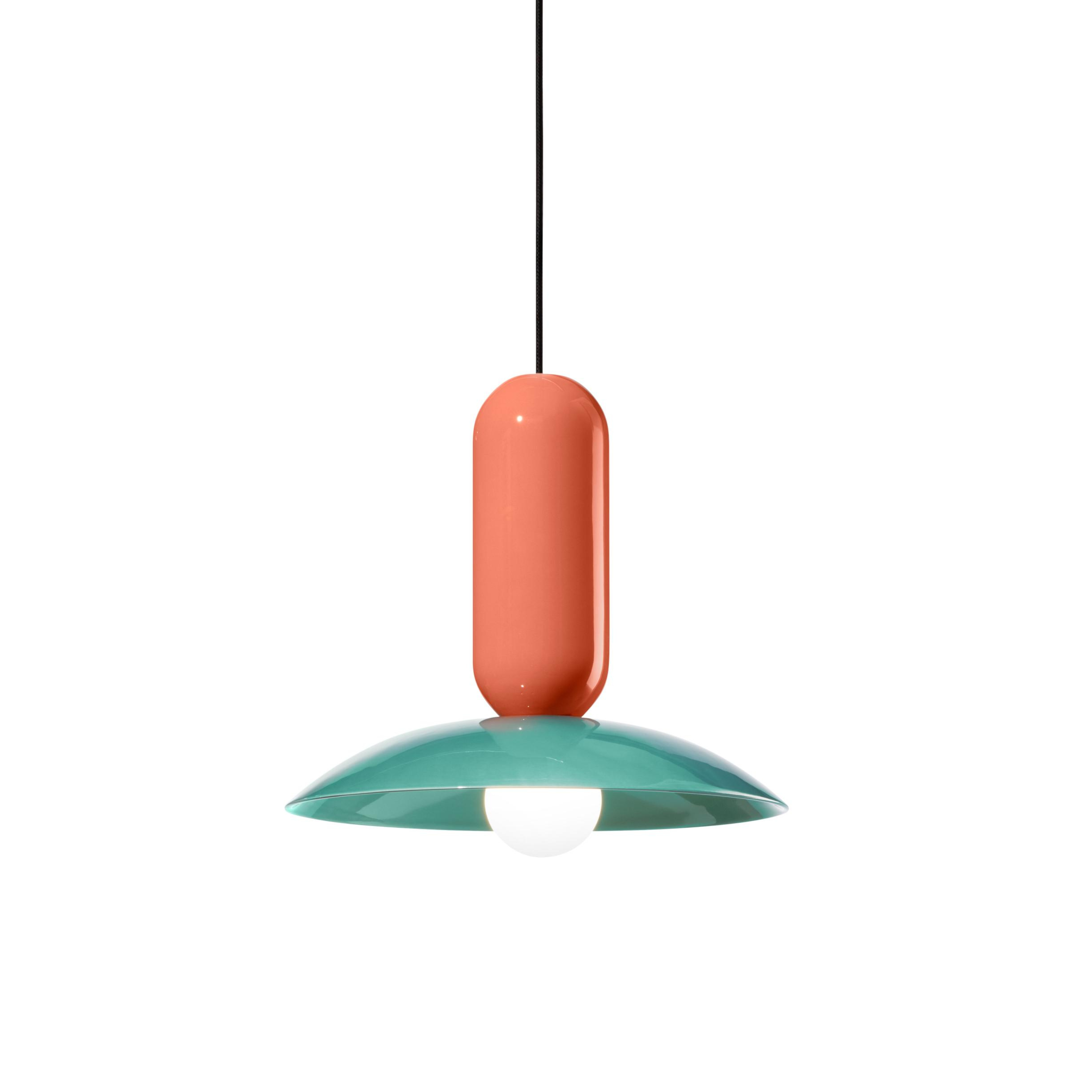 Lampa wisząca ceramiczna PAU pomarańczowy z turkusowym