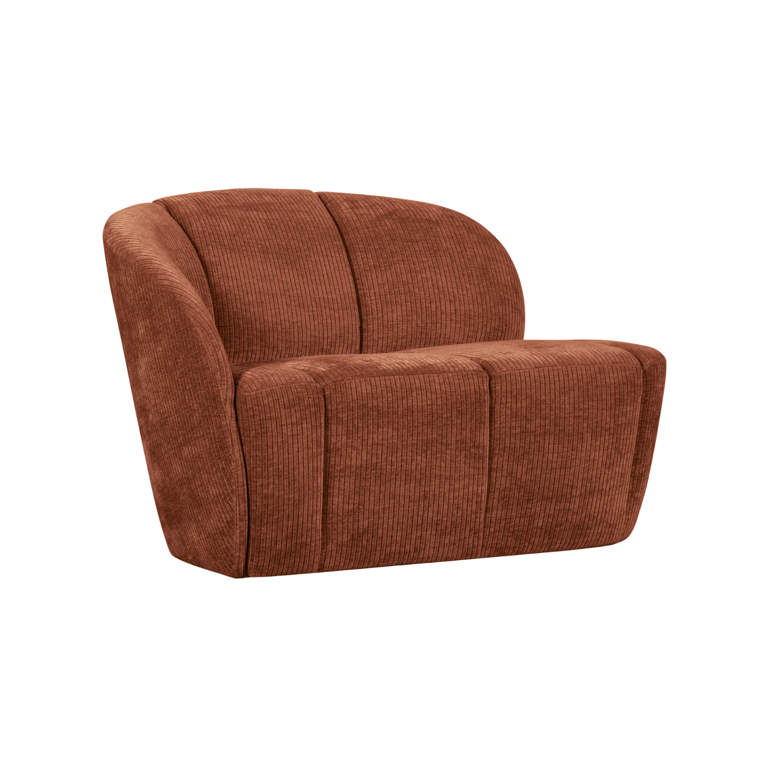 Left-facing 2-seater sofa MOJO brown corduroy