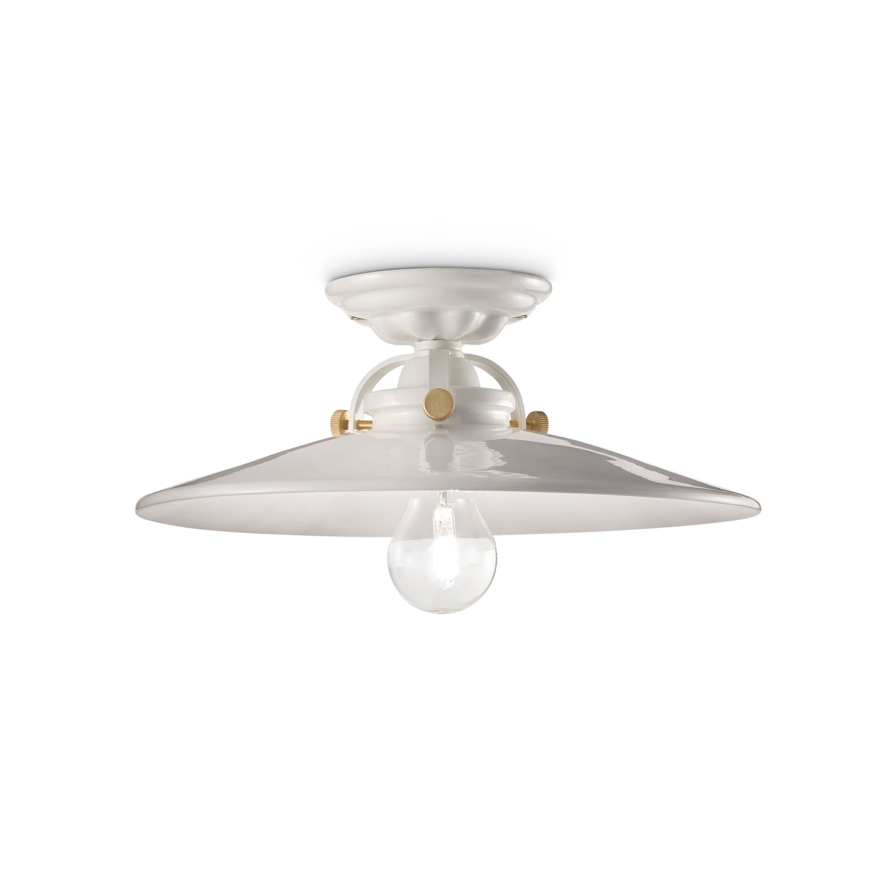 Lampa sufitowa ceramiczna B&W biały z mosiężnym wykończeniem