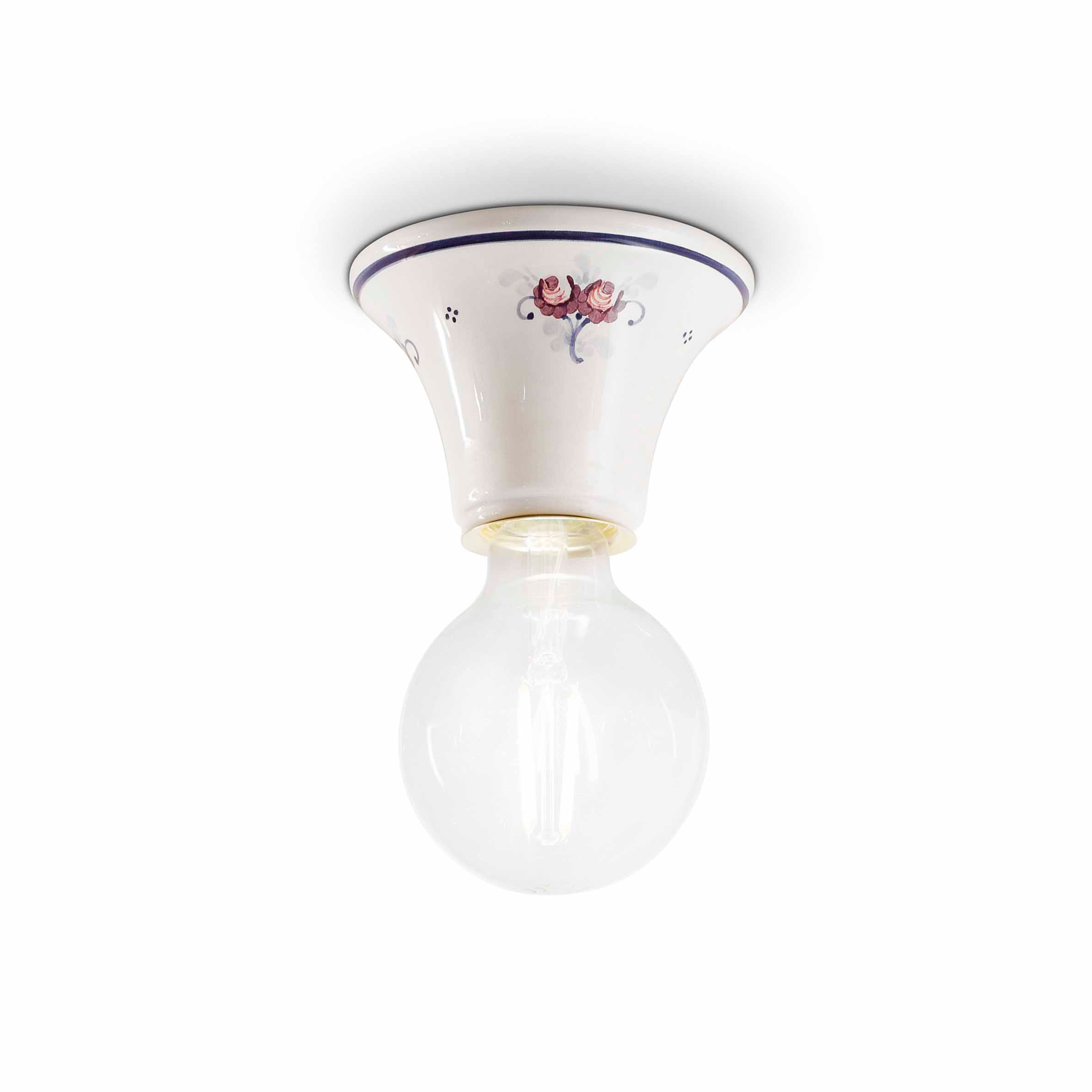 White ceramic ceiling TRIESTE with a blue-pink pattern