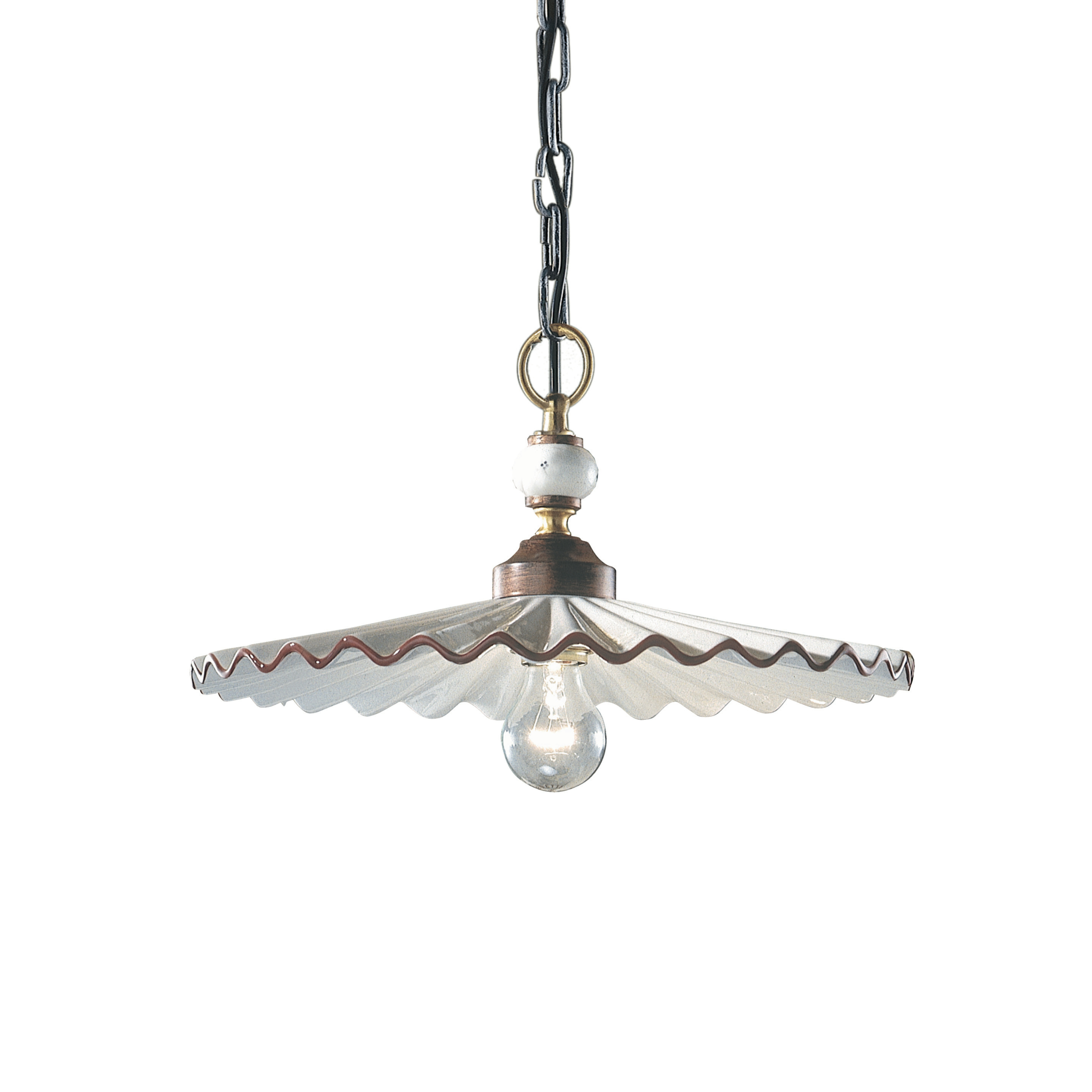 Lampa wisząca ceramiczna L’AQUILA biały z mokka i antycznym miedzianym