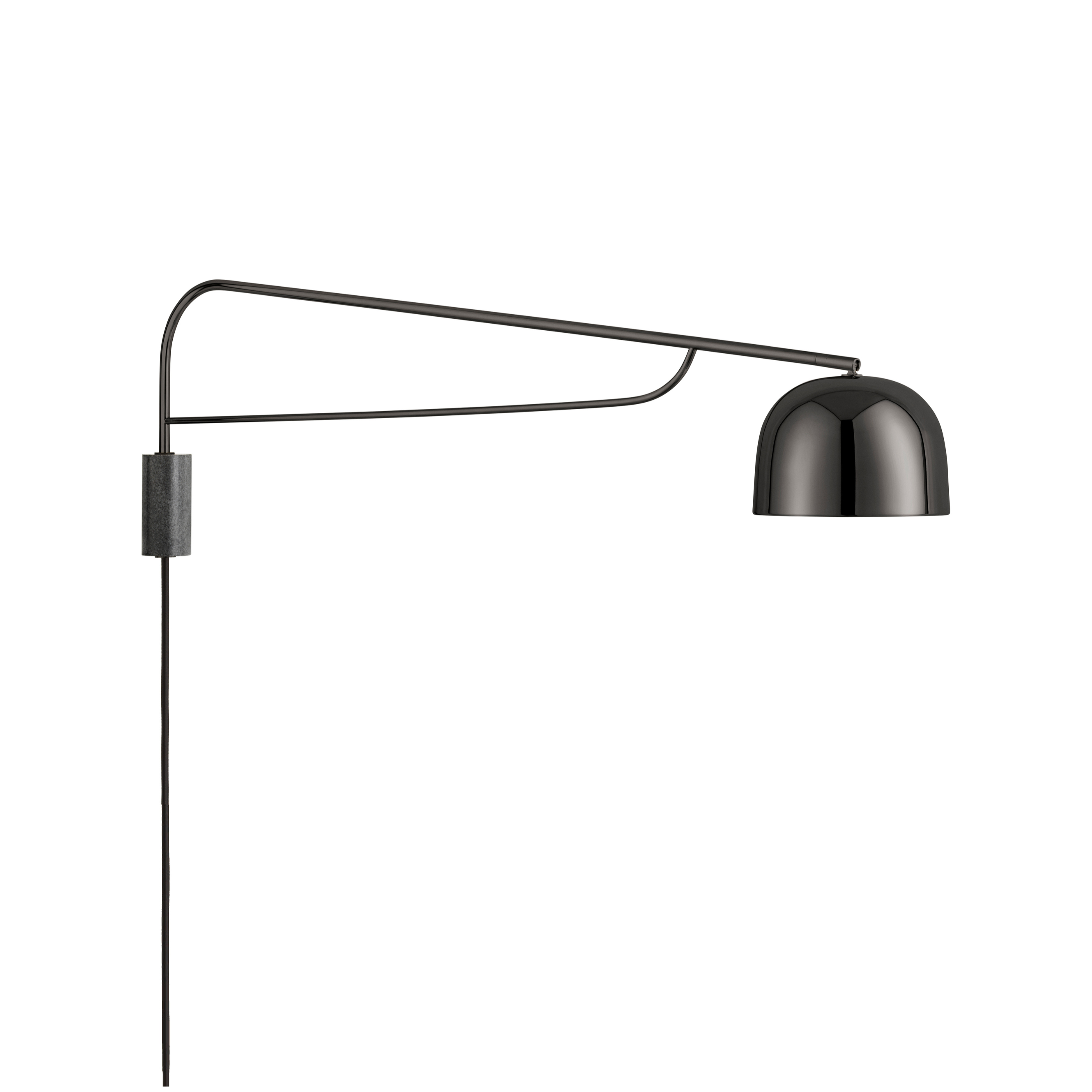 Lampa ścienna GRANT czarny z czarnym granitem