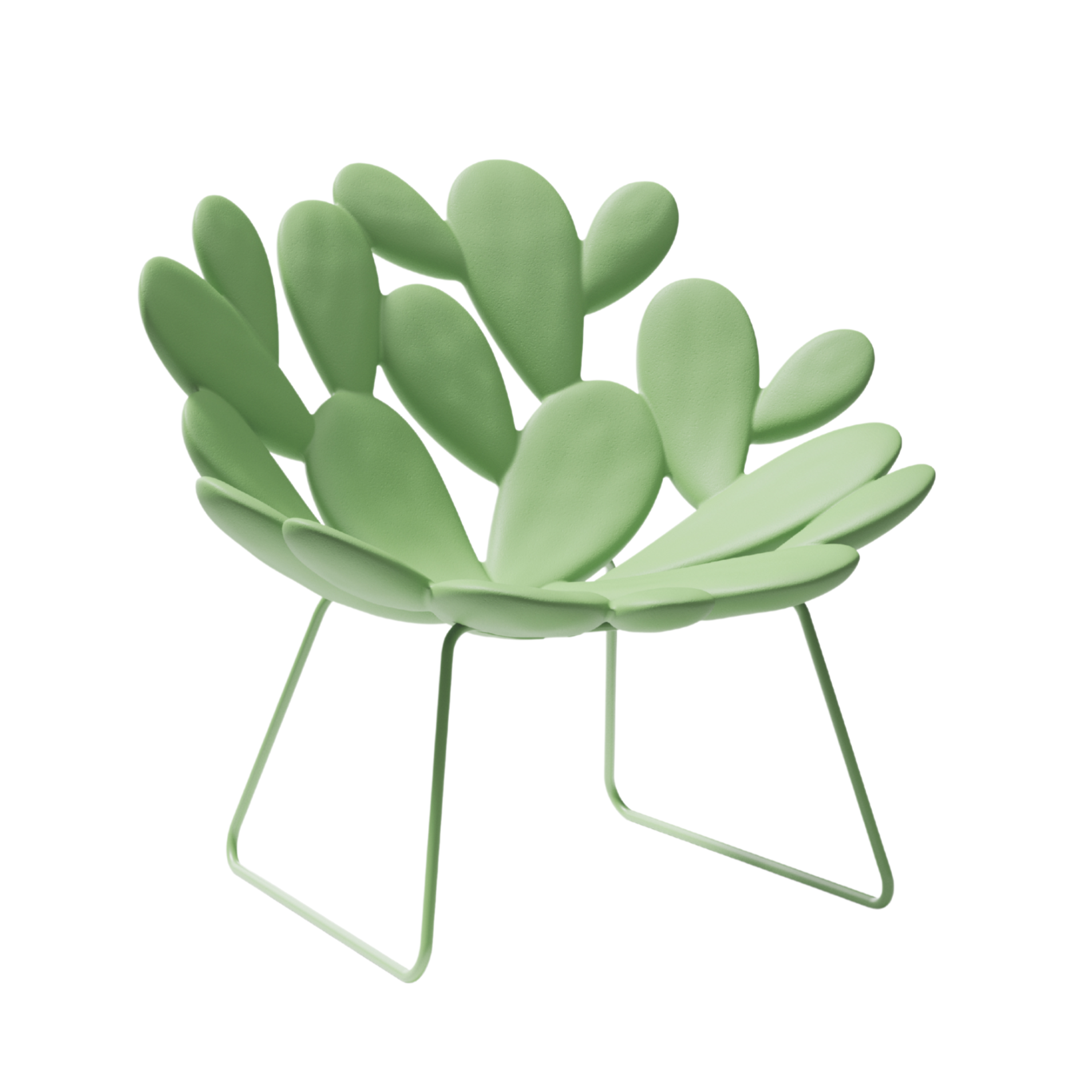 FILICUDI light green garden armchair with sled base