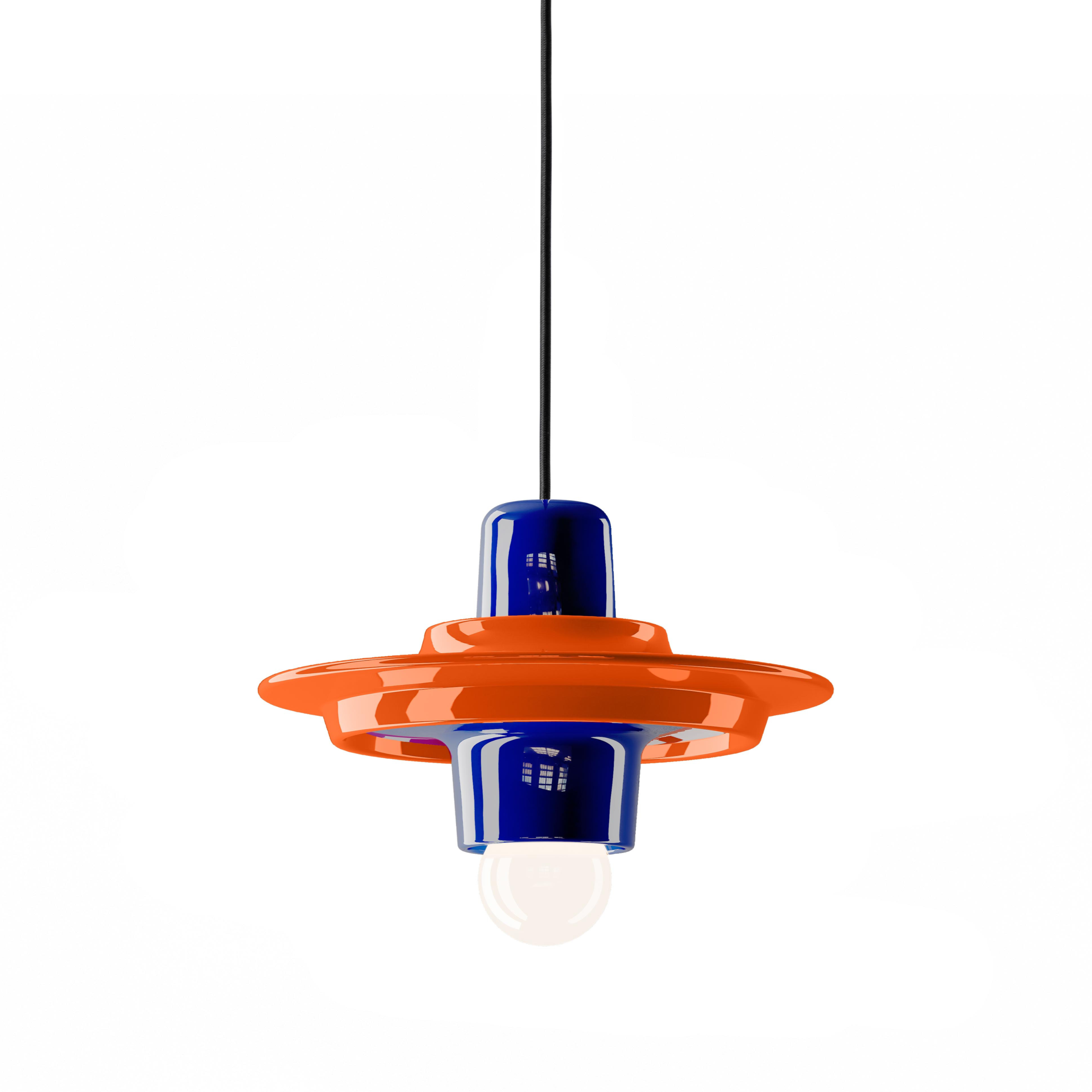 Lampa wisząca ceramiczna VOILÀ pomarańczowy z kobaltowym