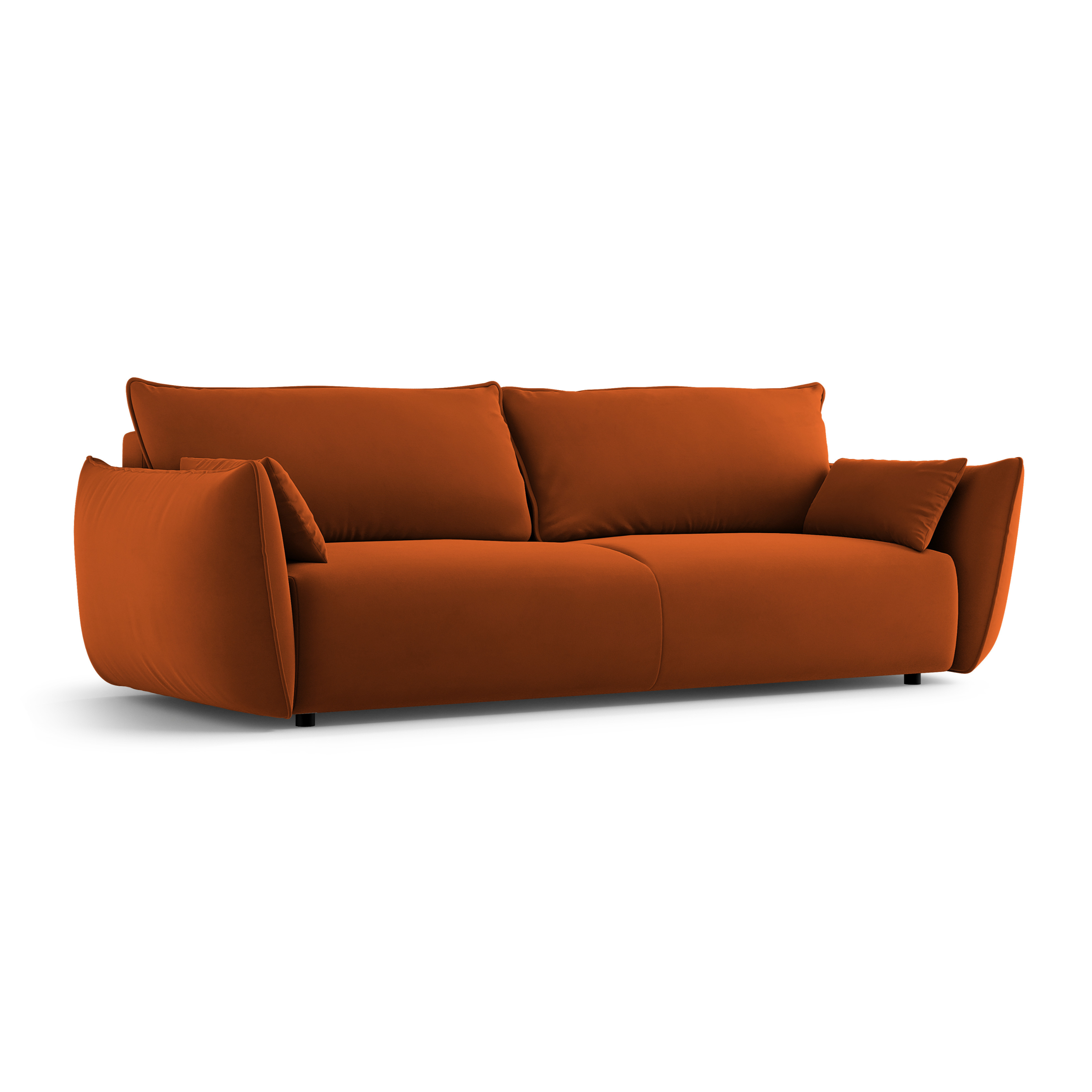 Sofa aksamitna z funkcją spania MATERA ceglany