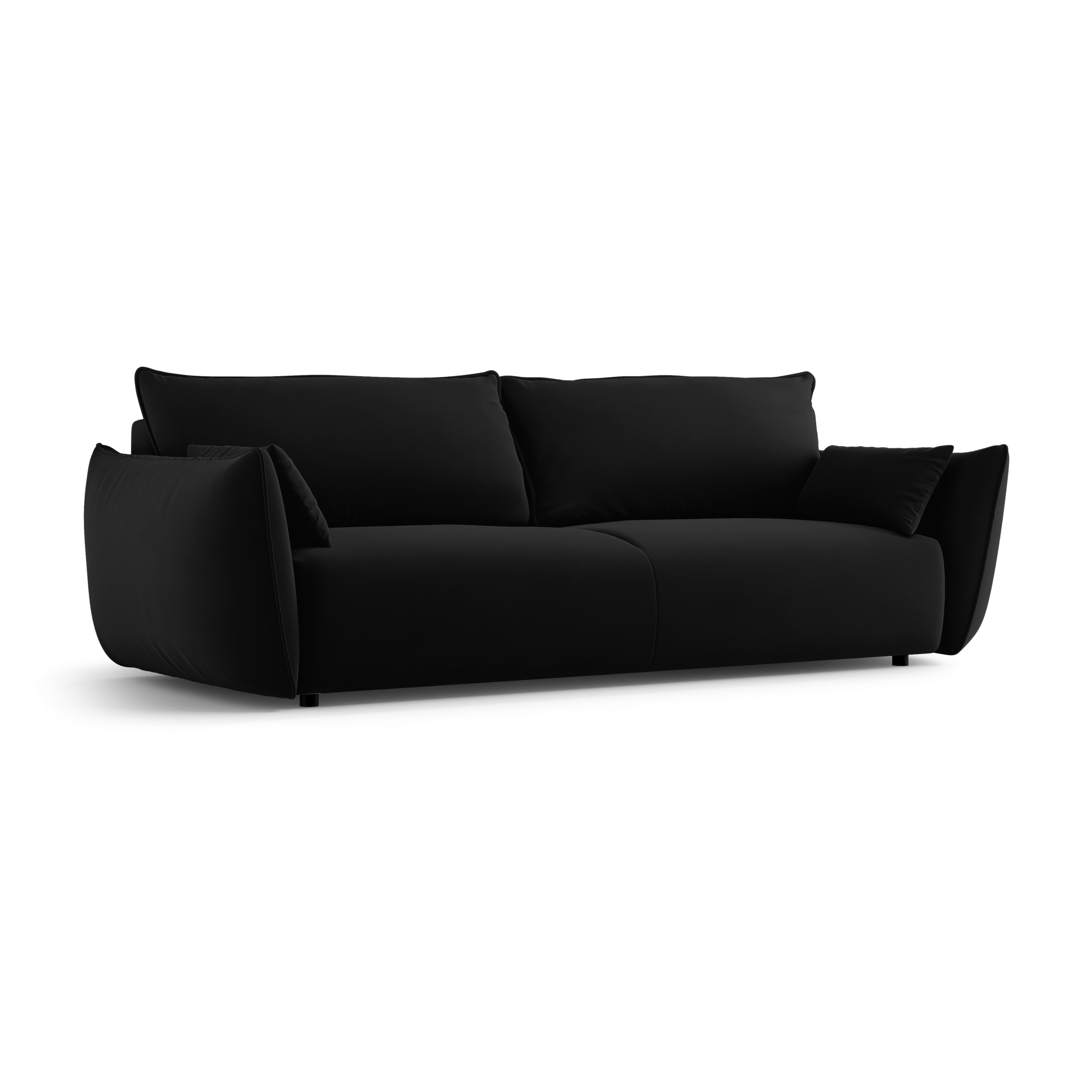 Sofa aksamitna z funkcją spania MATERA czarny