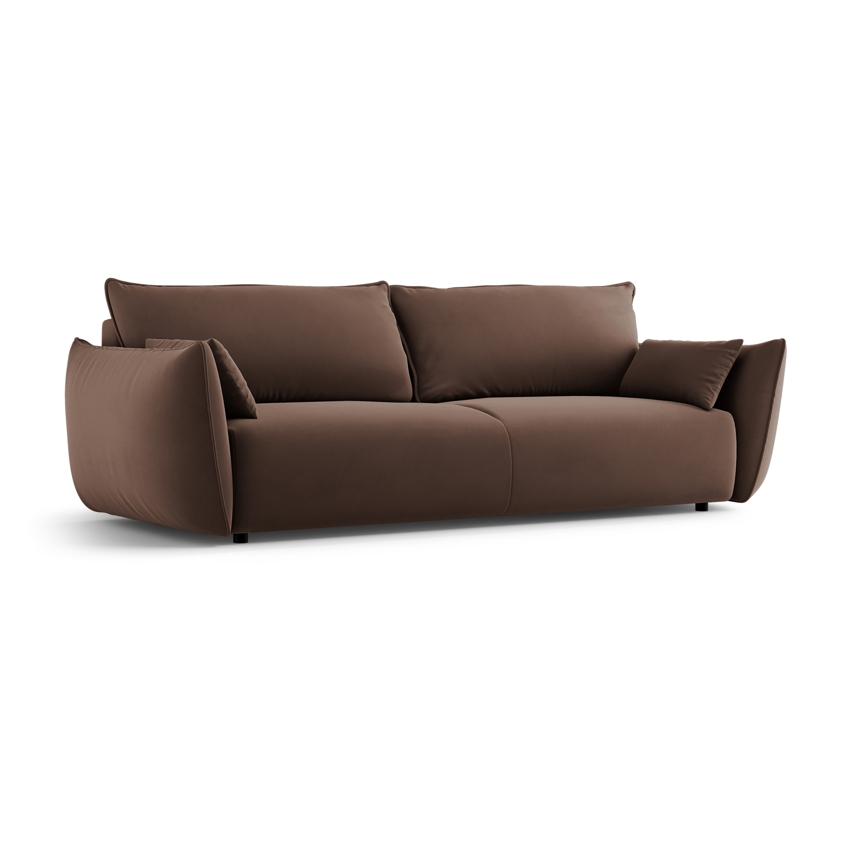 Sofa aksamitna z funkcją spania MATERA czekoladowy