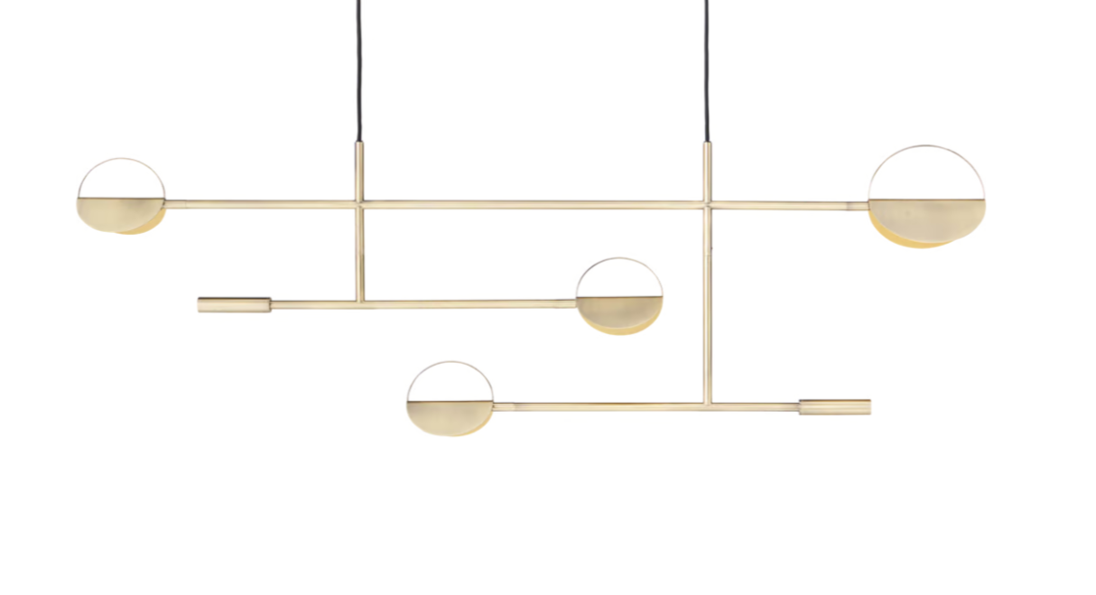 Hanging lamp leaves brass