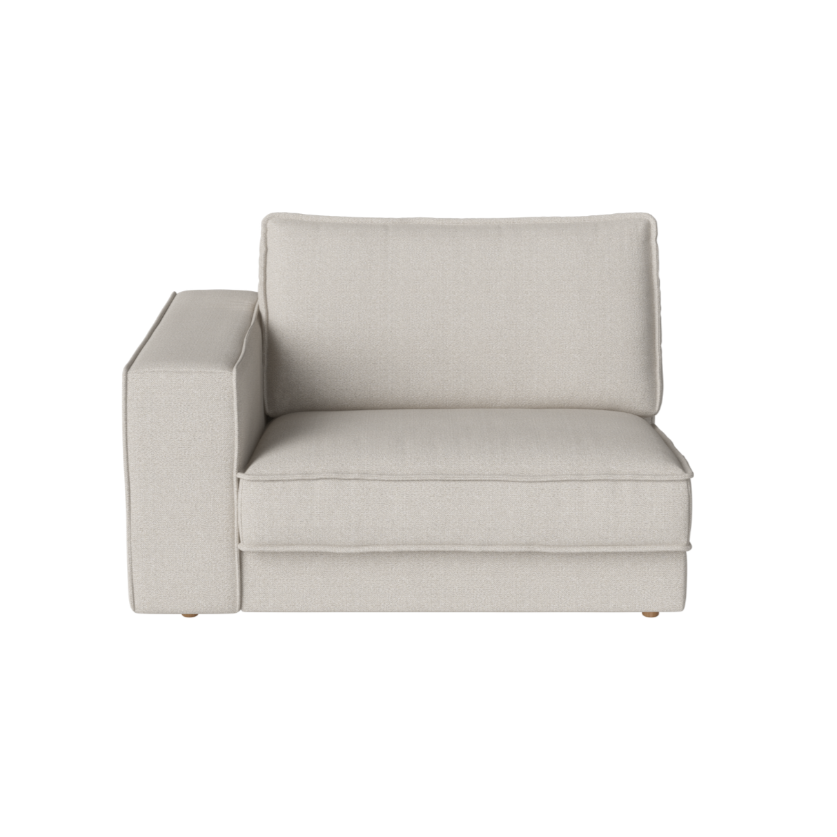 Sofa modułowa NOORA - moduł lewostronny z dębową podstawą